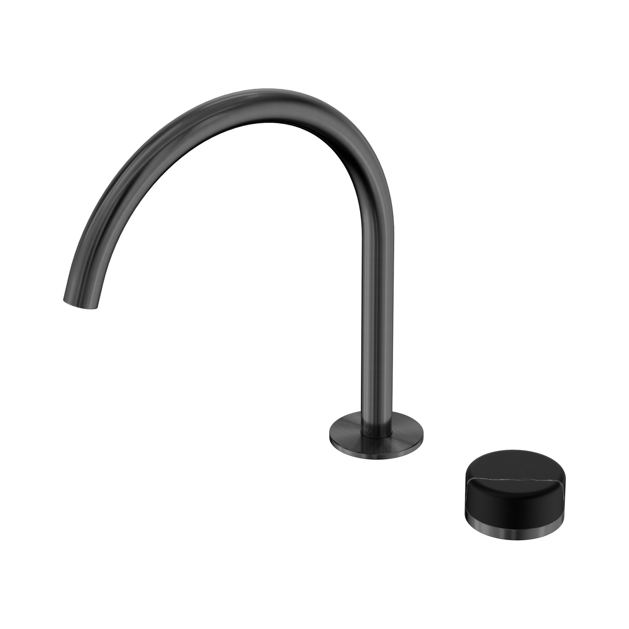 24 E134 GM Serenity Progressive Bath Kitchen Mixer Arc Spout With Marquina Black Handle Gun Metal image 1
