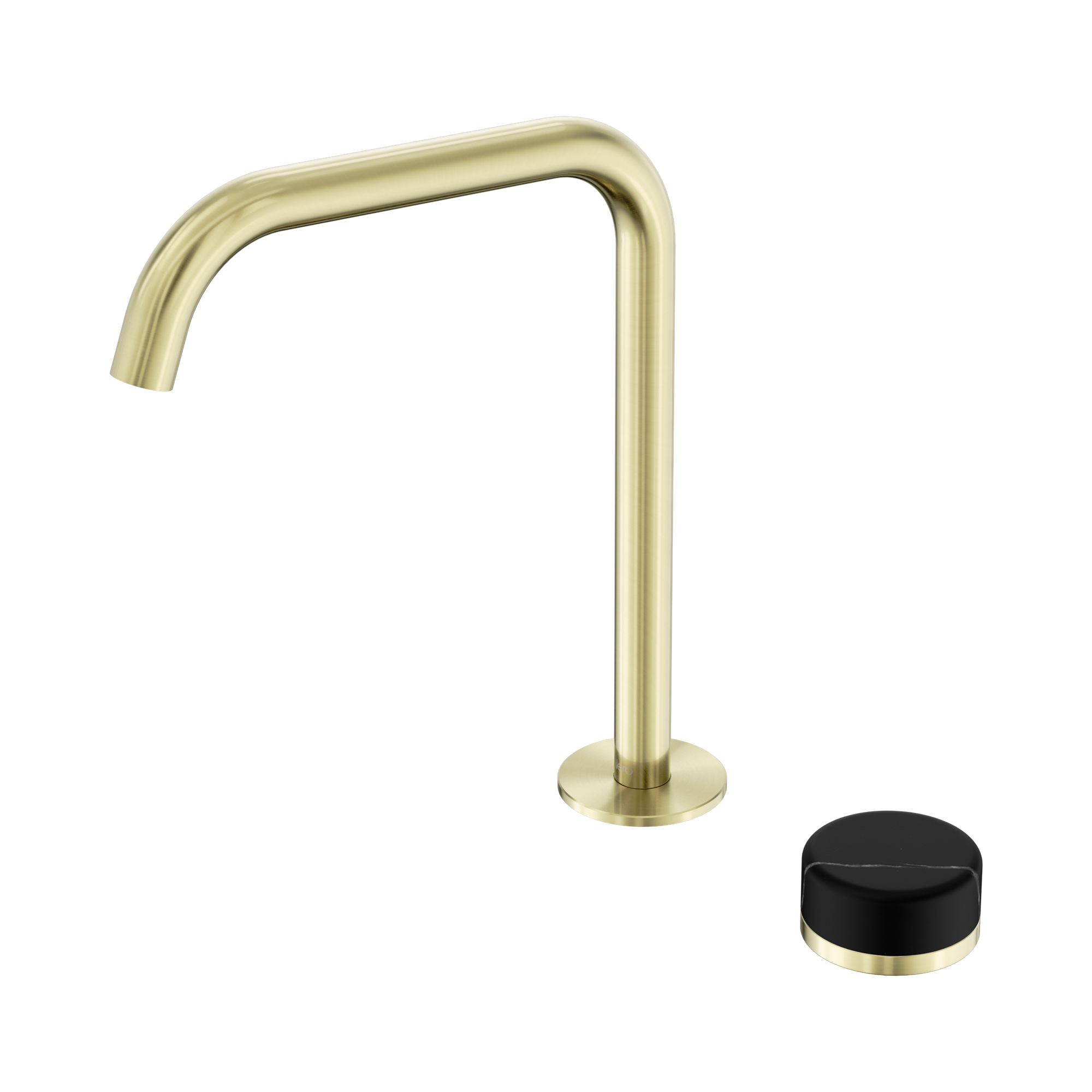 24 E136 BG Serenity Progressive Bath Kitchen Mixer Edge Spout With Marquina Black Handle Brushed Gold image 1