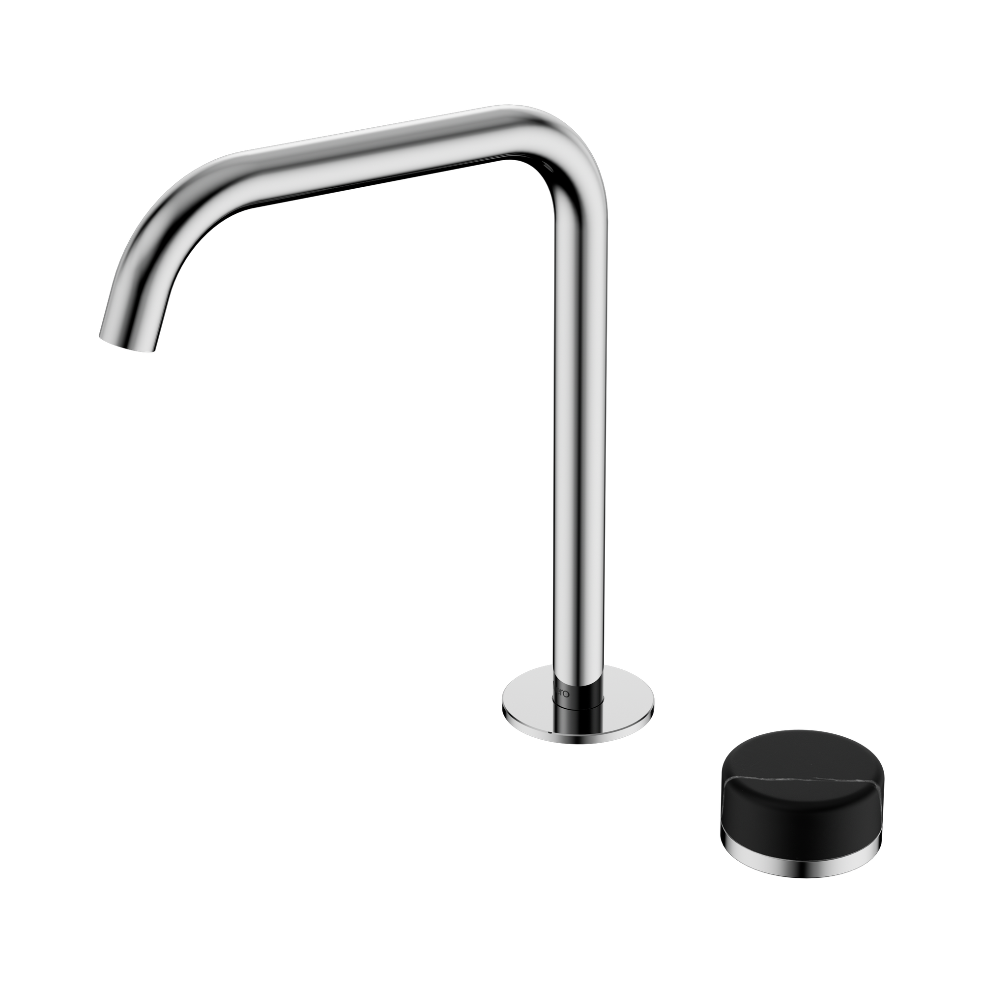 24 E136 CH Serenity Progressive Bath Kitchen Mixer Edge Spout With Marquina Black Handle Chrome image 1