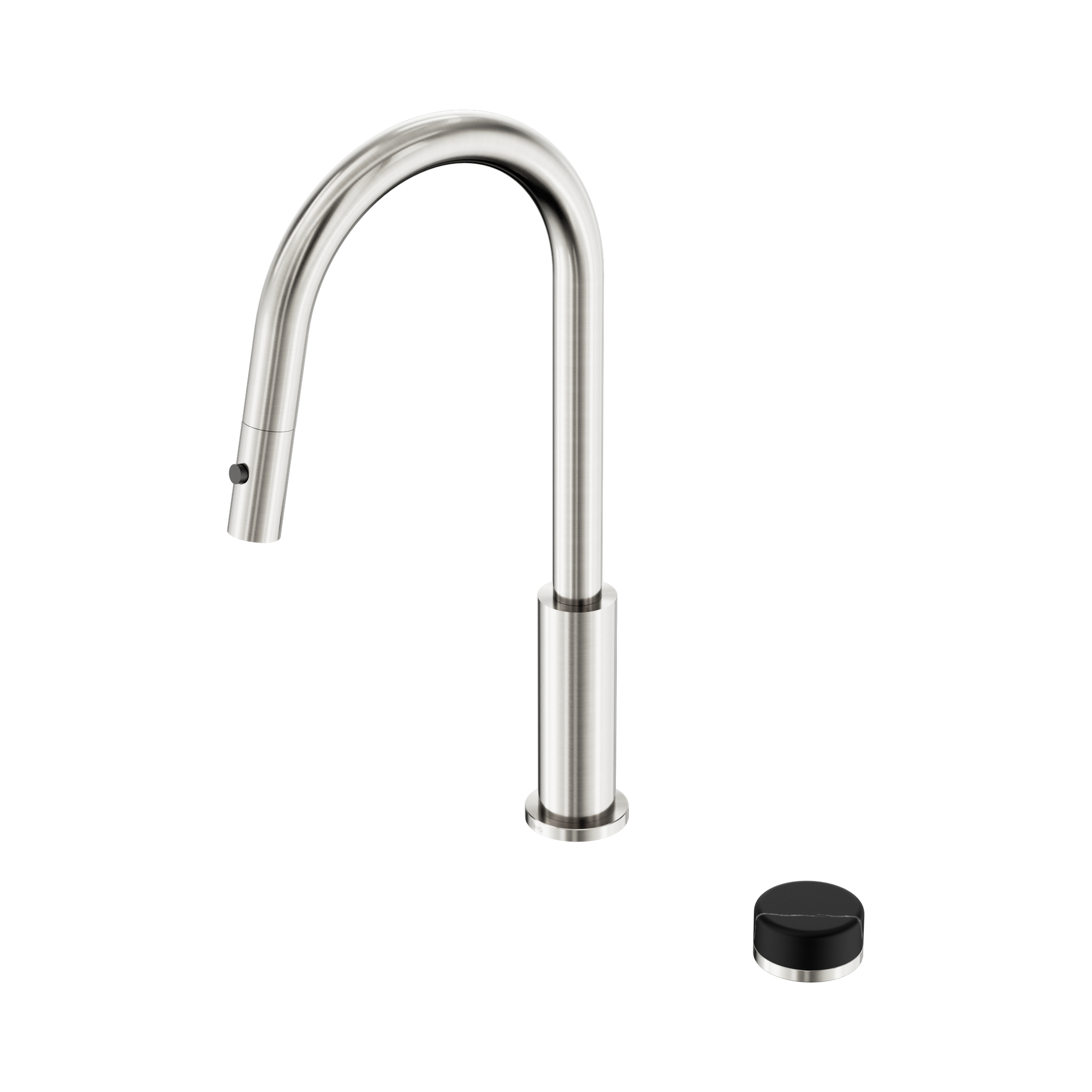 24 E137 BN Serenity Progressive pull out kitchen Set With Marquina Black Handle Brushed Nickel image 1