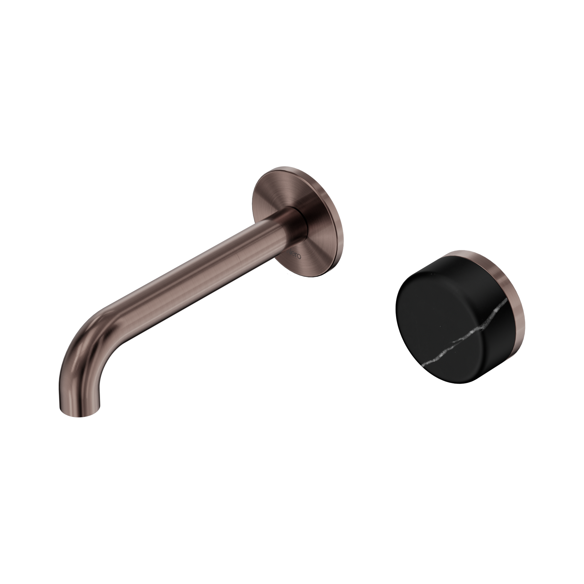 24 E138 BZ Serenity Progressive Wall Basin Mixer 160mm Spout With Marquina Black Handle Brushed Bronze image 1