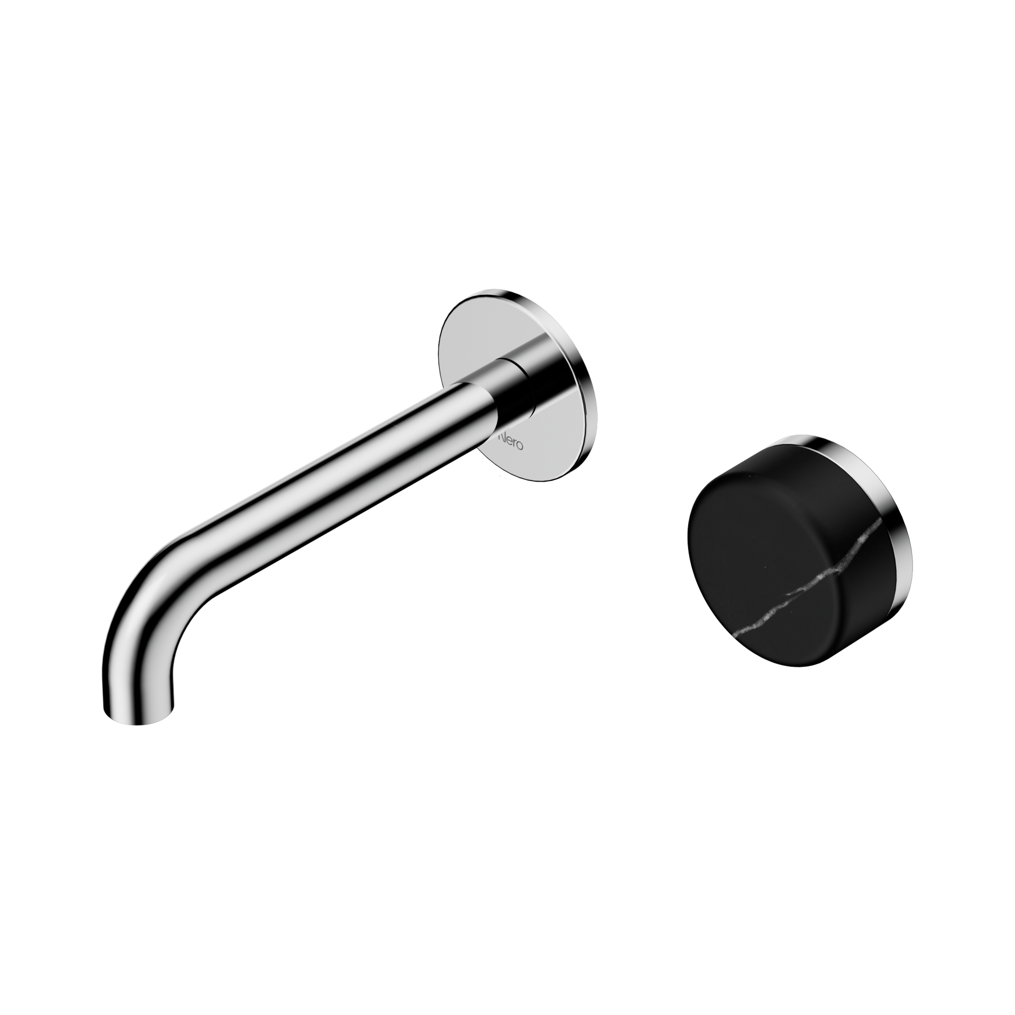 24 E138 CH Serenity Progressive Wall Basin Mixer 160mm Spout With Marquina Black Handle Chrome image 1