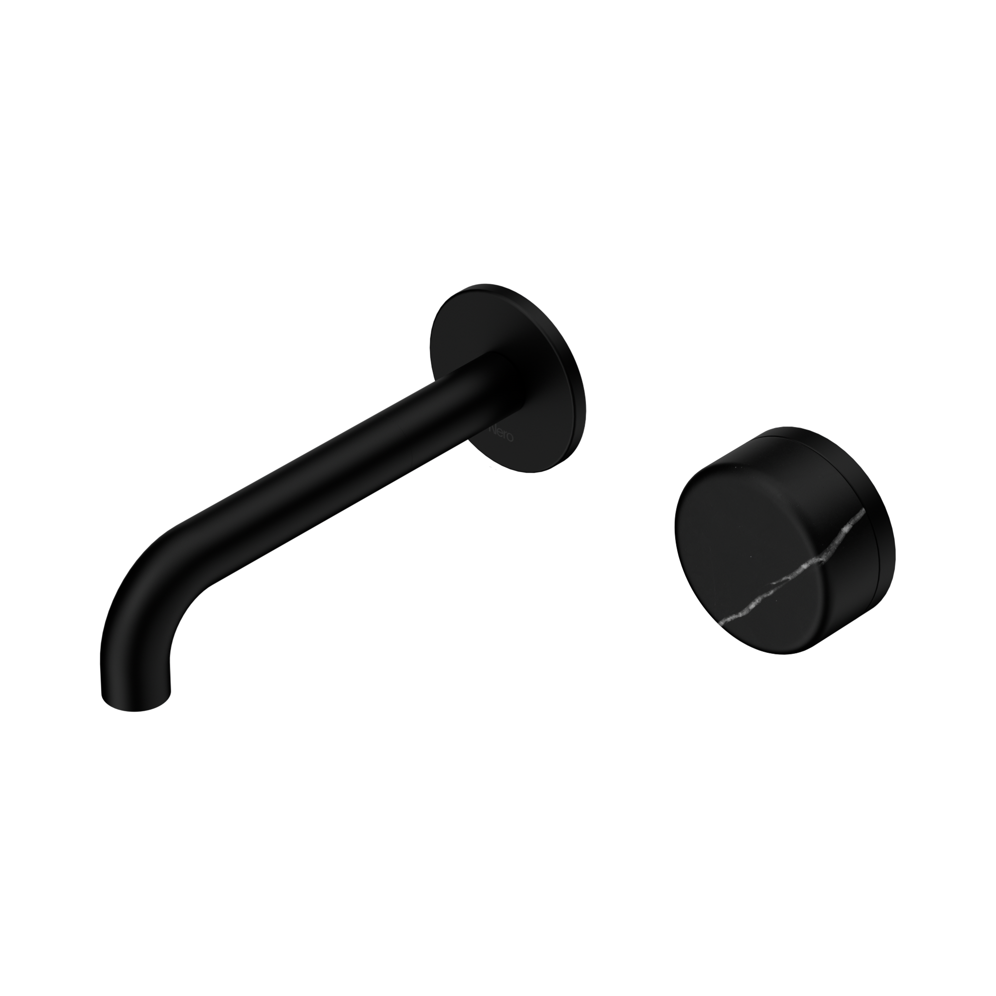 24 E138 MB Serenity Progressive Wall Basin Mixer 160mm Spout With Marquina Black Handle Matte Black image 1