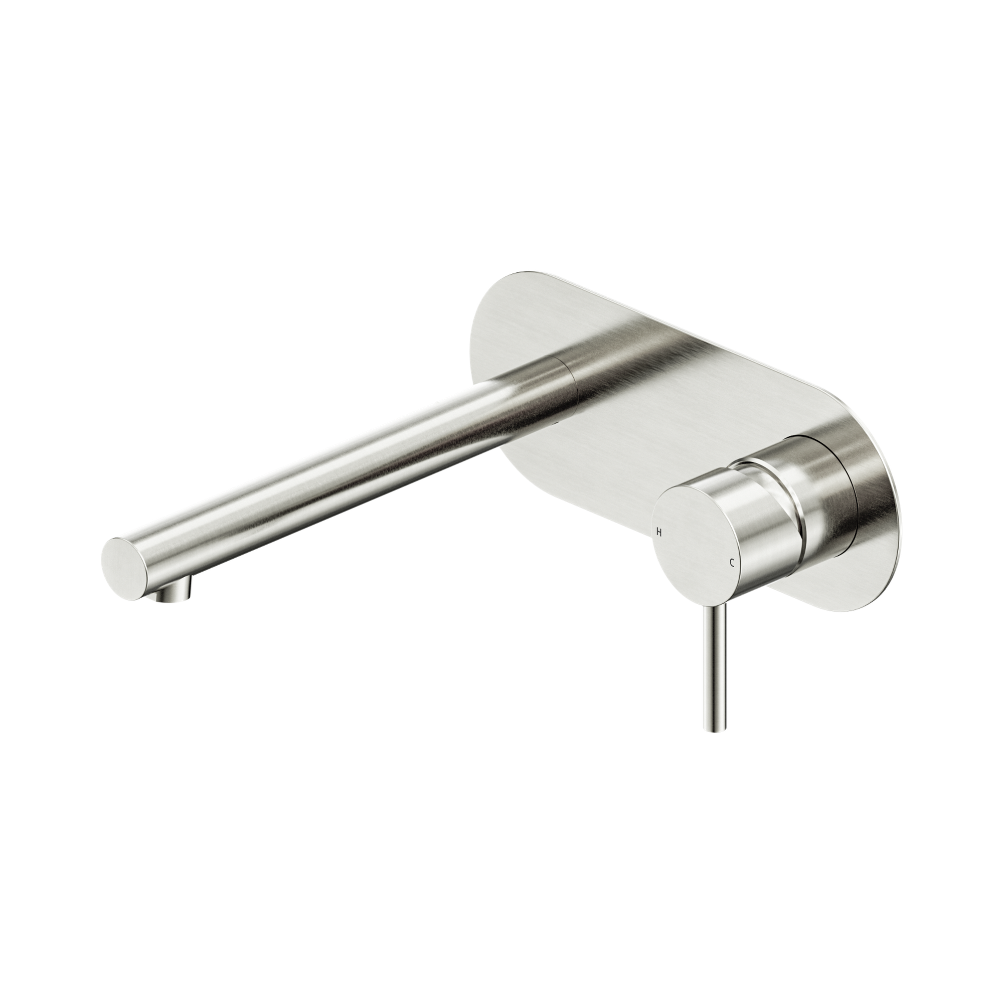 25 B005 BN Dolce II Wall Basin Bath Mixer Brushed Nickel image 1