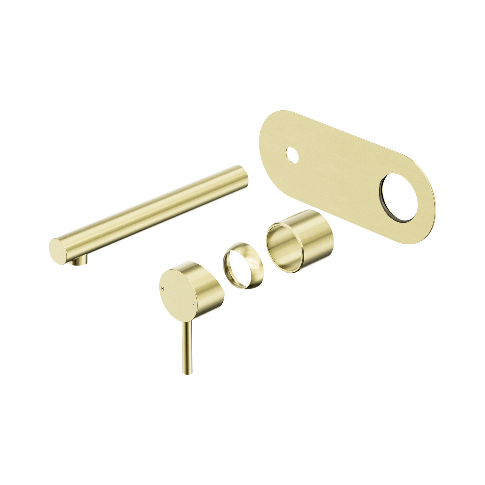 25 B007 BG Dolce II Wall Basin Bath Mixer Trim Kits Only Brushed Gold image 1