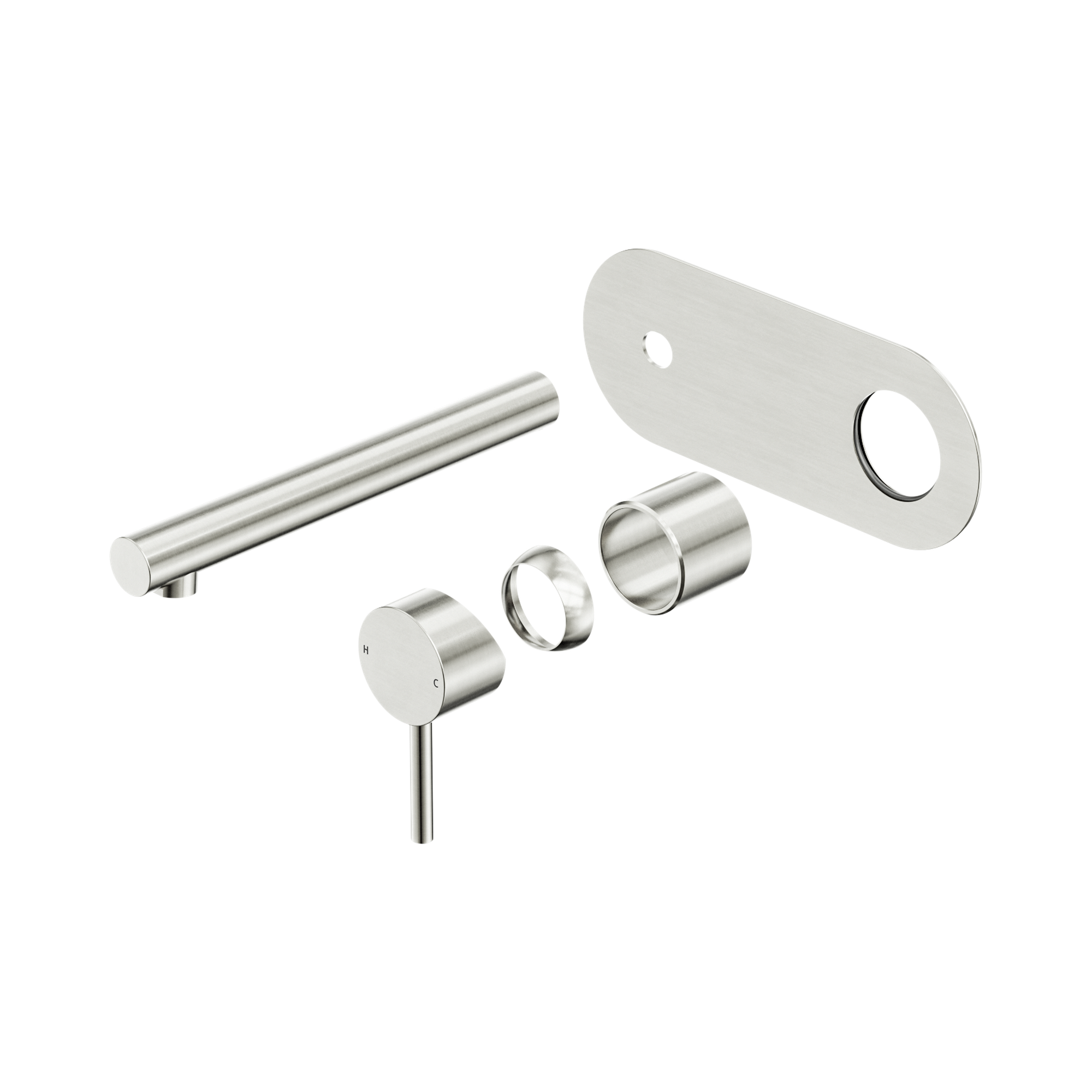 25 B007 BN Dolce II Wall Basin Bath Mixer Trim Kits Only Brushed Nickel image 1