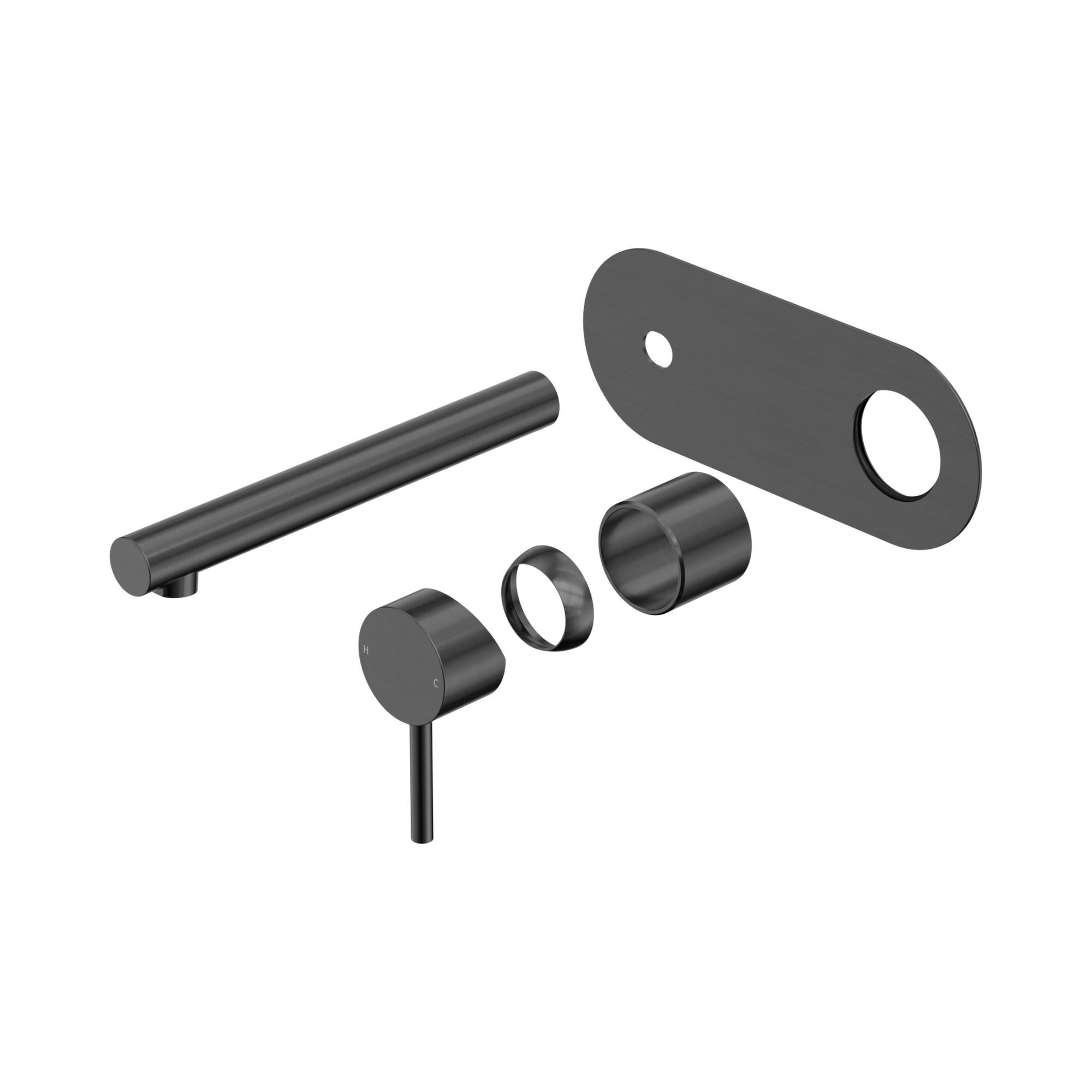 25 B007 GM Dolce II Wall Basin Bath Mixer Trim Kits Only Gun Metal image 1