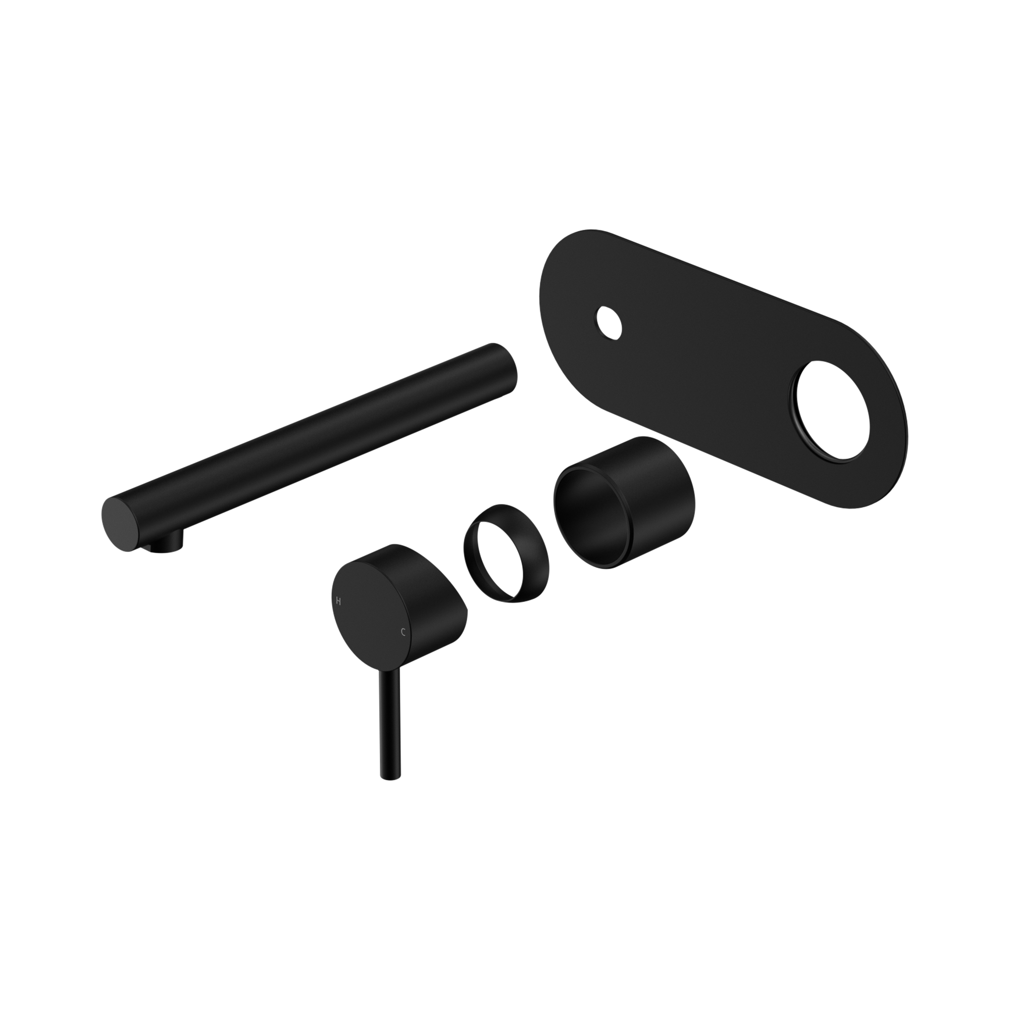 25 B007 MB Dolce II Wall Basin Bath Mixer Trim Kits Only Matte Black image 1