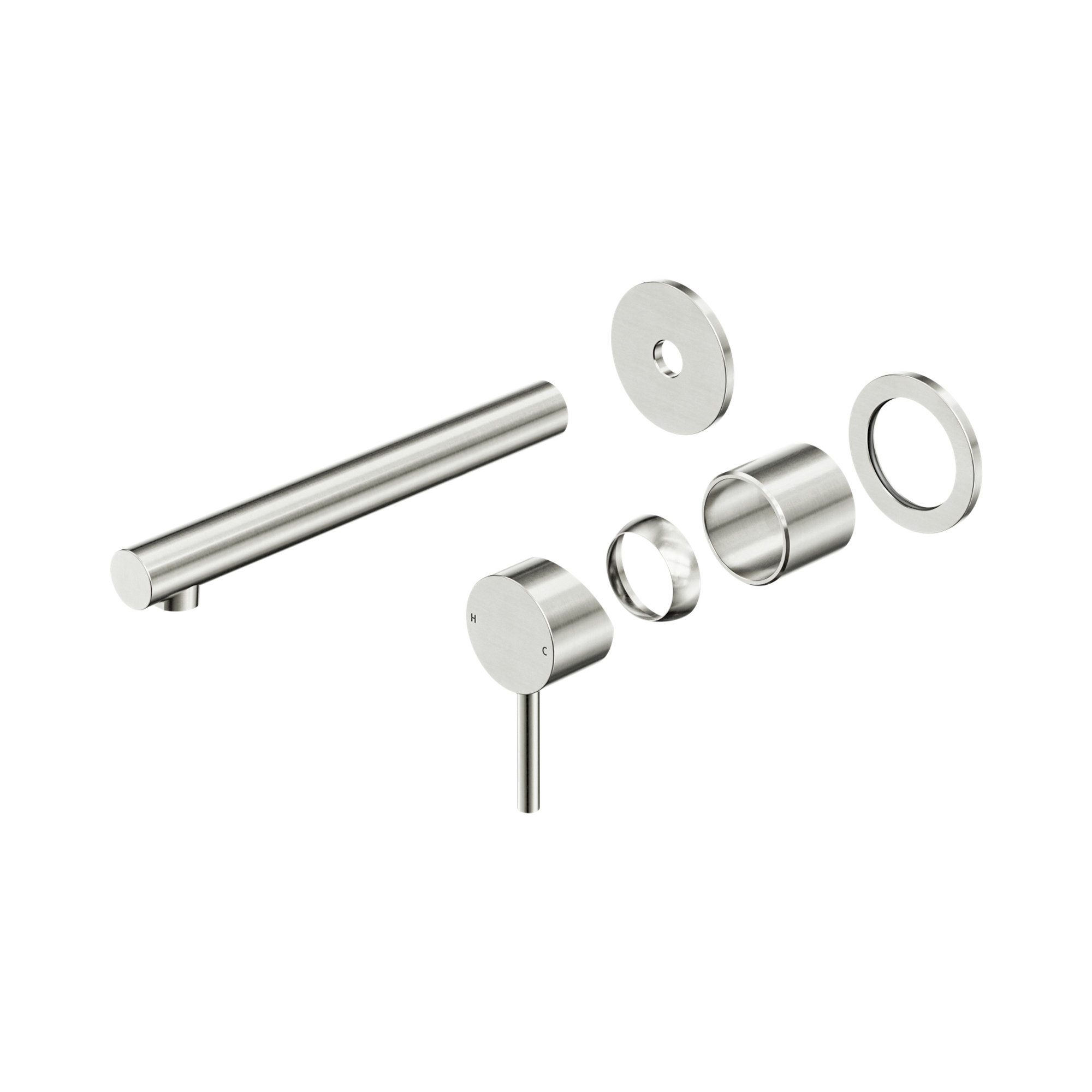 25 B009 BN Dolce II Wall Basin Bath Mixer Separate Back Plate Trim Kits Only Brushed Nickel image 1