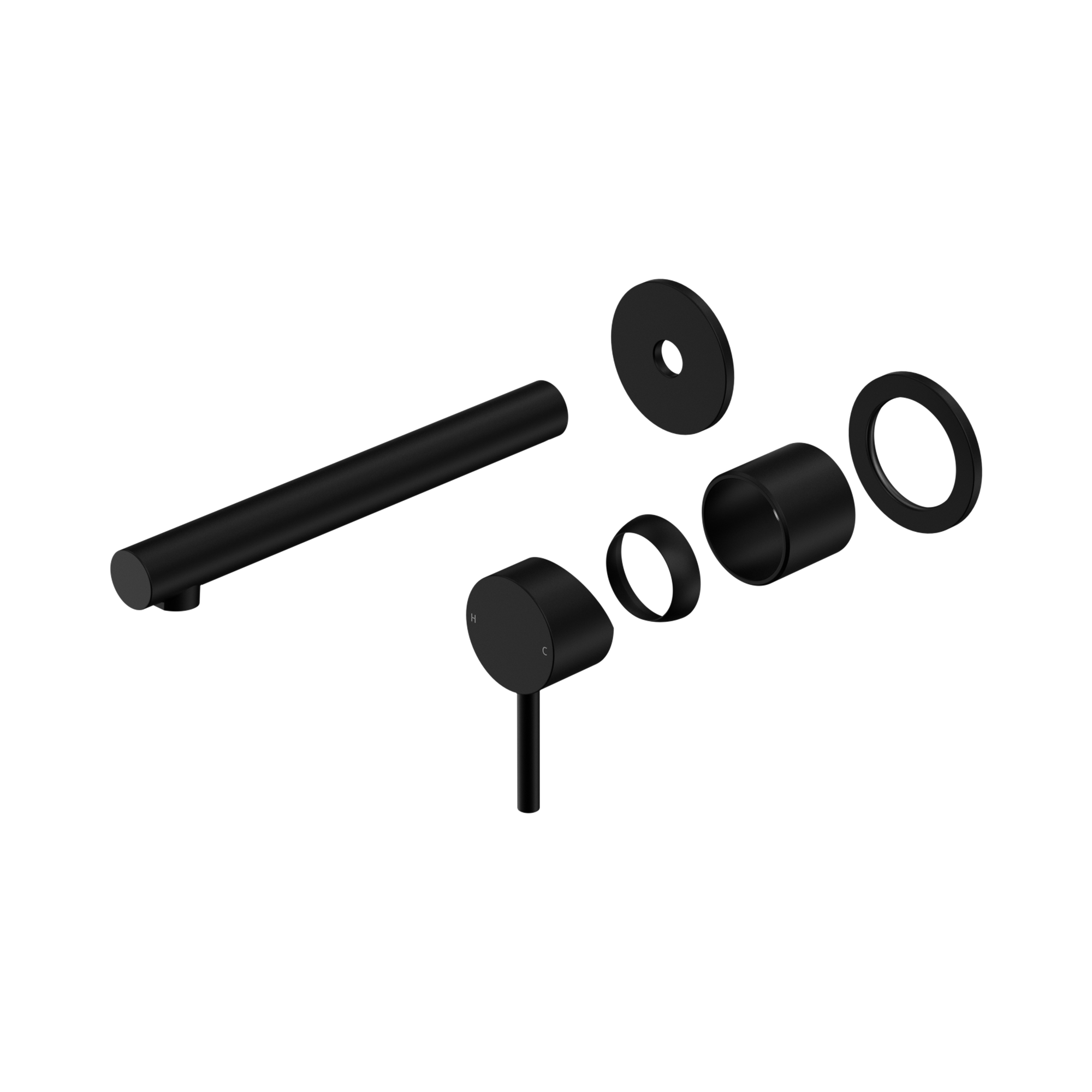 25 B009 MB Dolce II Wall Basin Bath Mixer Separate Back Plate Trim Kits Only Matte Black image 1