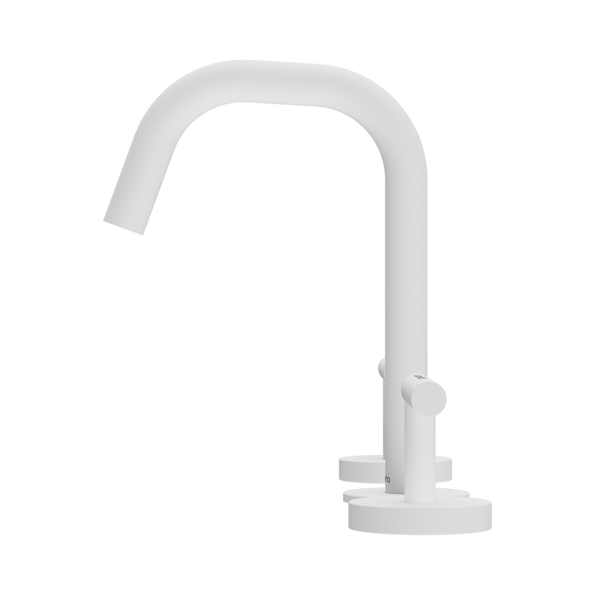 25 D001 MW Mecca Basin Set Edge Spout Matte White image 2