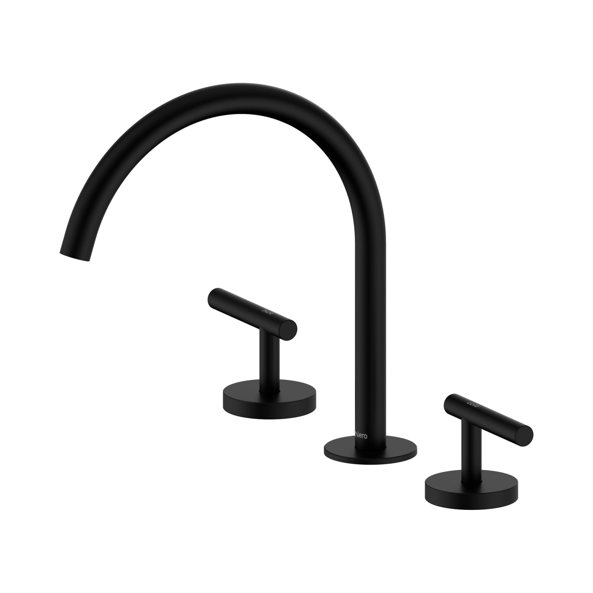 25 D004 MB Mecca Bath Kitchen Set Arc Spout Matte Black image 1