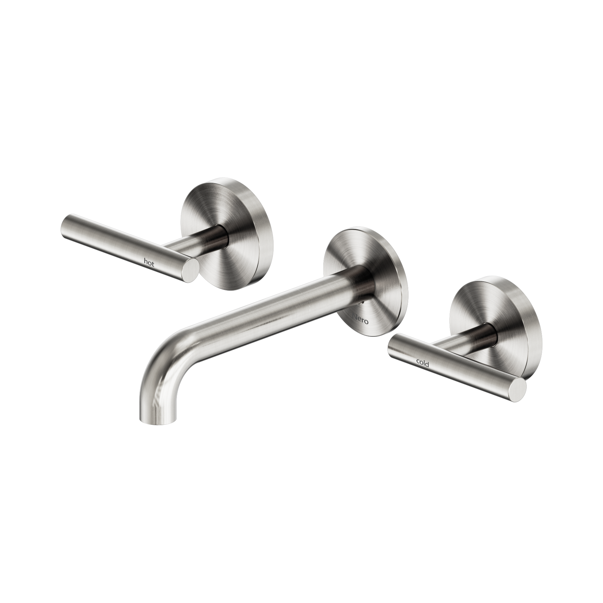 25 D006 BN Mecca Wall Basin Bath Set 160mm Spout Brushed Nickel image 1