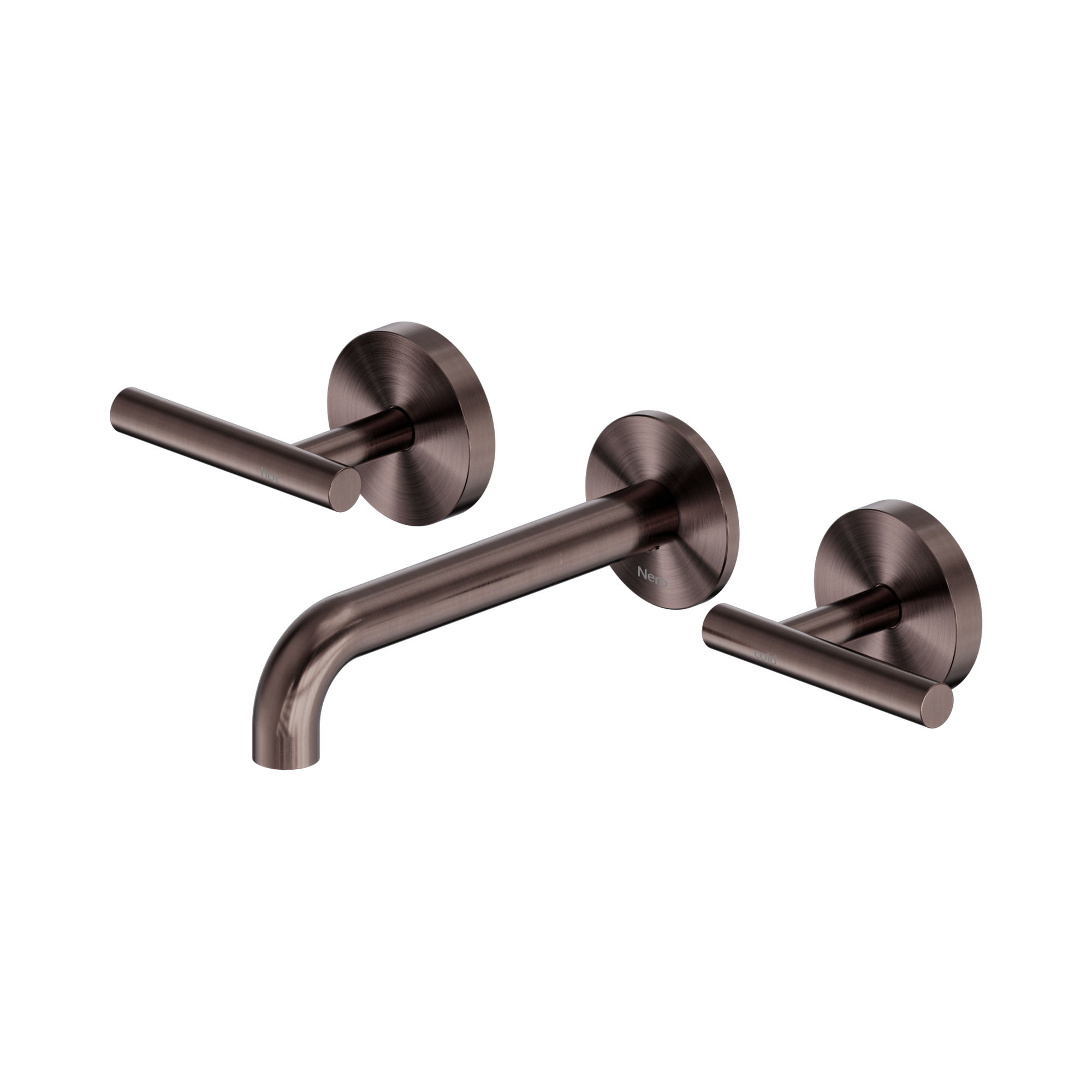 25 D006 BZ Mecca Wall Basin Bath Set 160mm Spout Brushed Bronze image 1