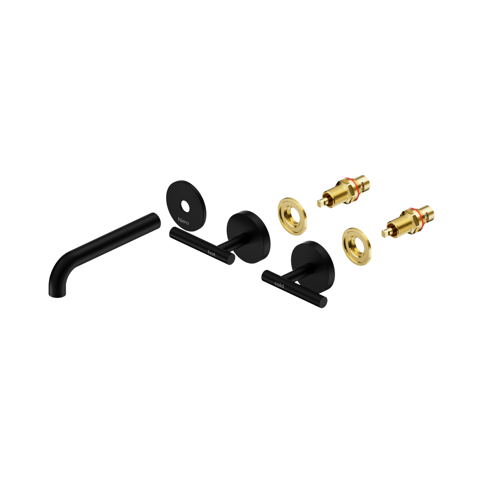 25 D019 MB Mecca Wall Basin Bath Set 160mm Spout Trim kits Only Matte Black image 2