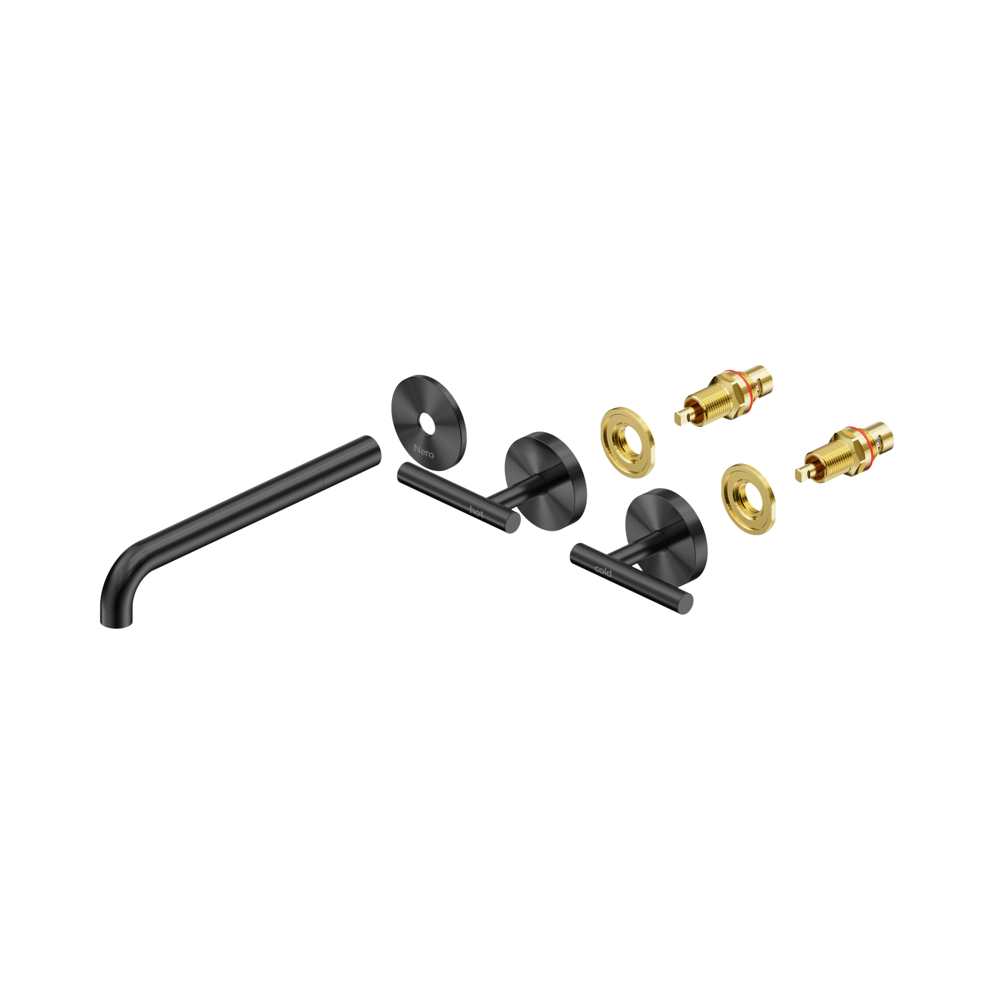 25 D021 GM Mecca Wall Basin Bath Set 220mm Spout Trim kits Only Gun Metal image 2