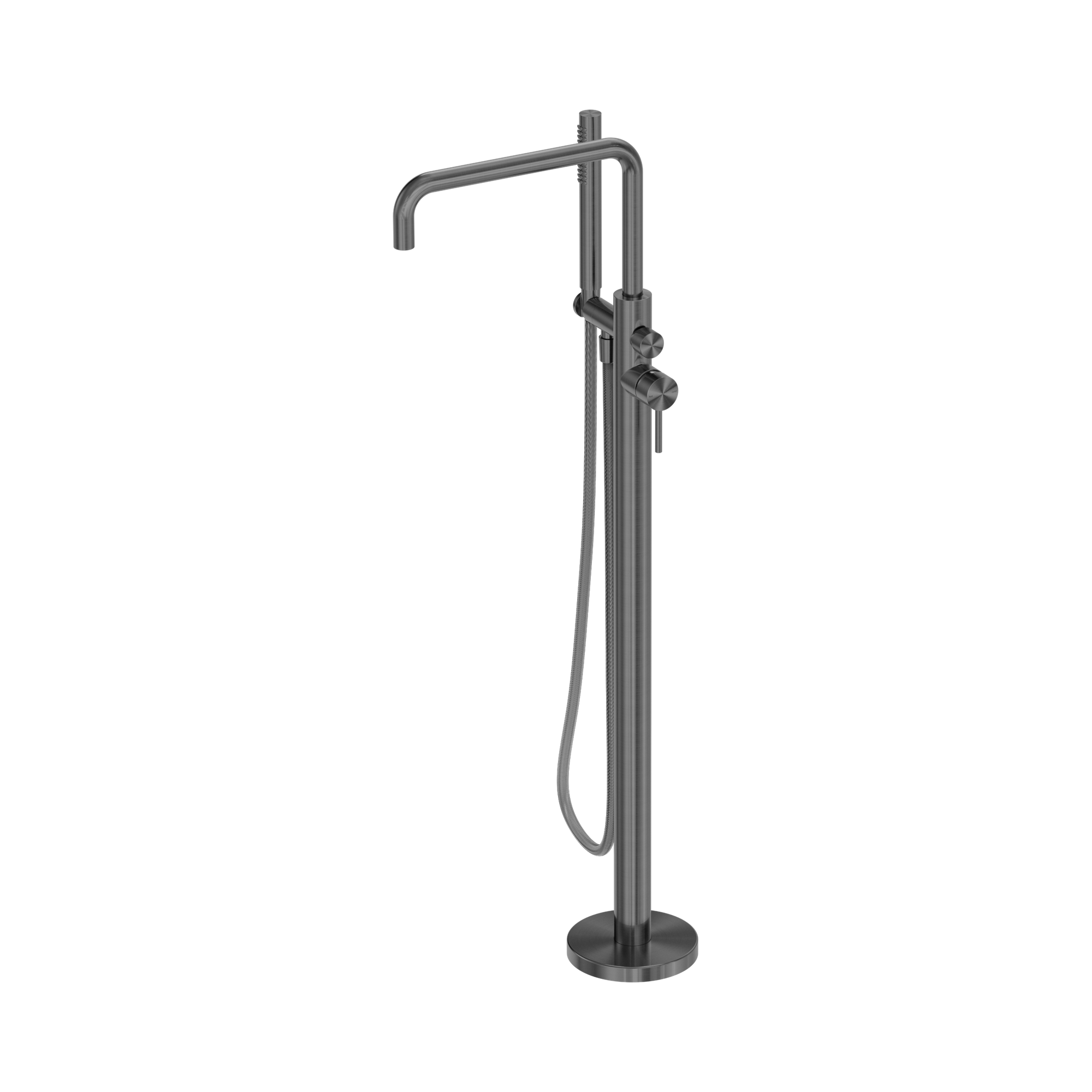NR162203a01 GR Zen SS316 L Freestanding Bath Mixer With Outdoor Shower Hose Graphite image 1