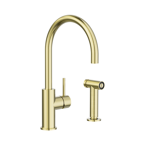 NR162208 BG Zen SS316 L Kitchen Mixer With Hand Spray Brushed Gold Thumb
