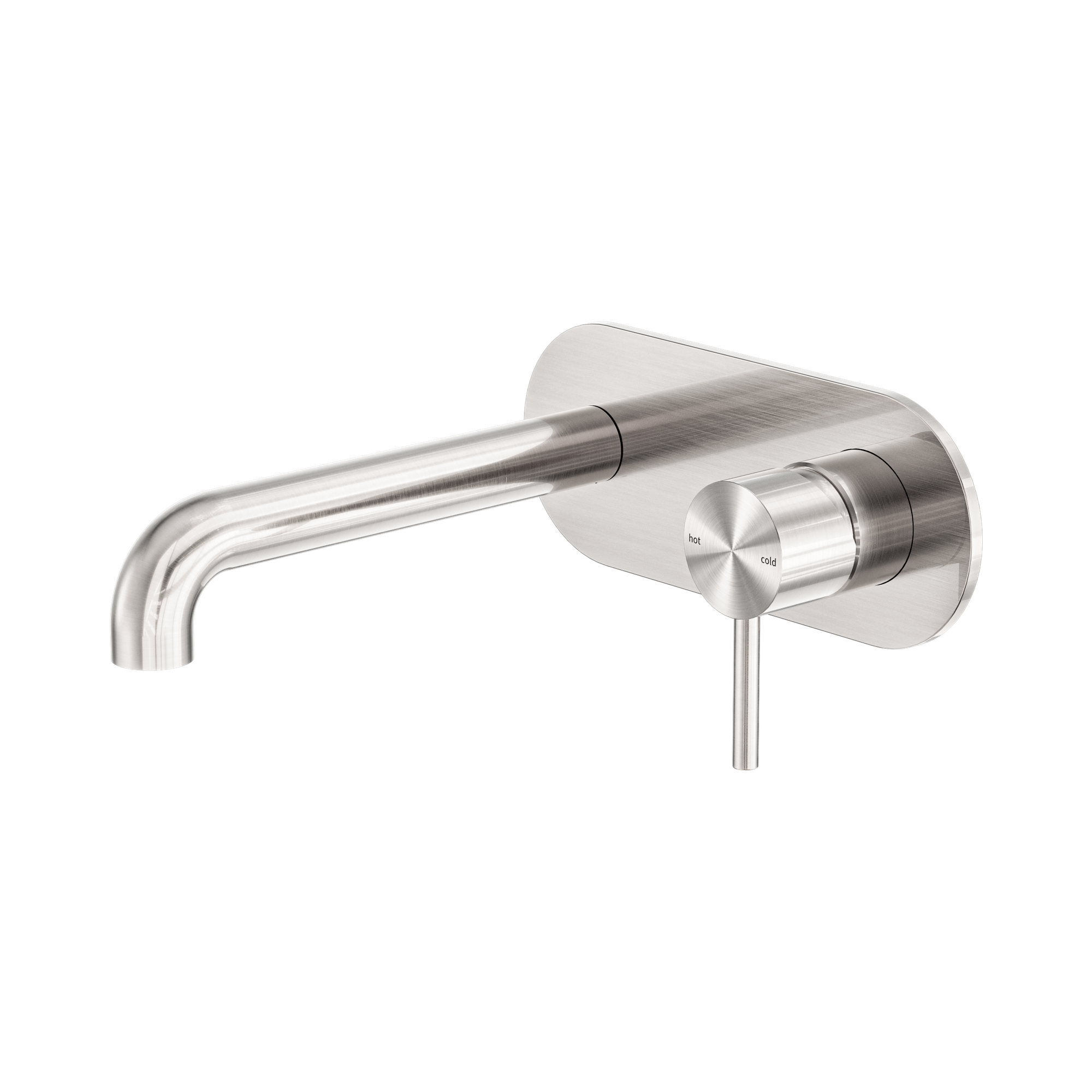 NR162210a185 BN Zen SS316 L Wall Basin Bath Mixer 185mm Spout Brushed Nickel image 1