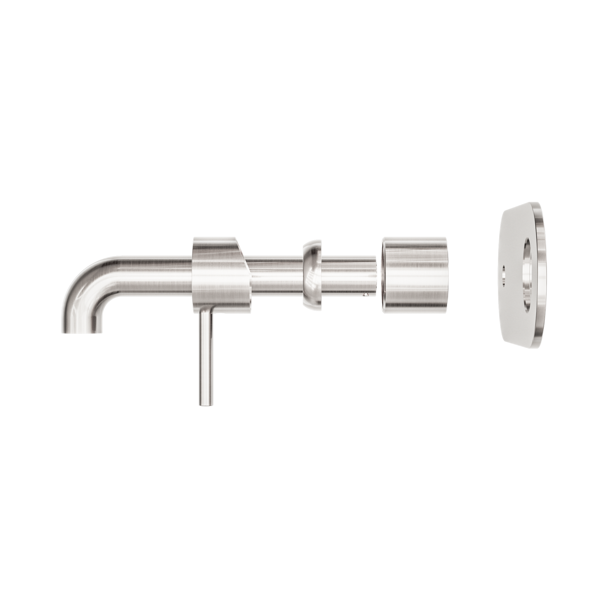 NR162210a185t BN Zen SS316 L Wall Basin Bath Mixer 185mm Spout Trim Kits Only Brushed Nickel image 3