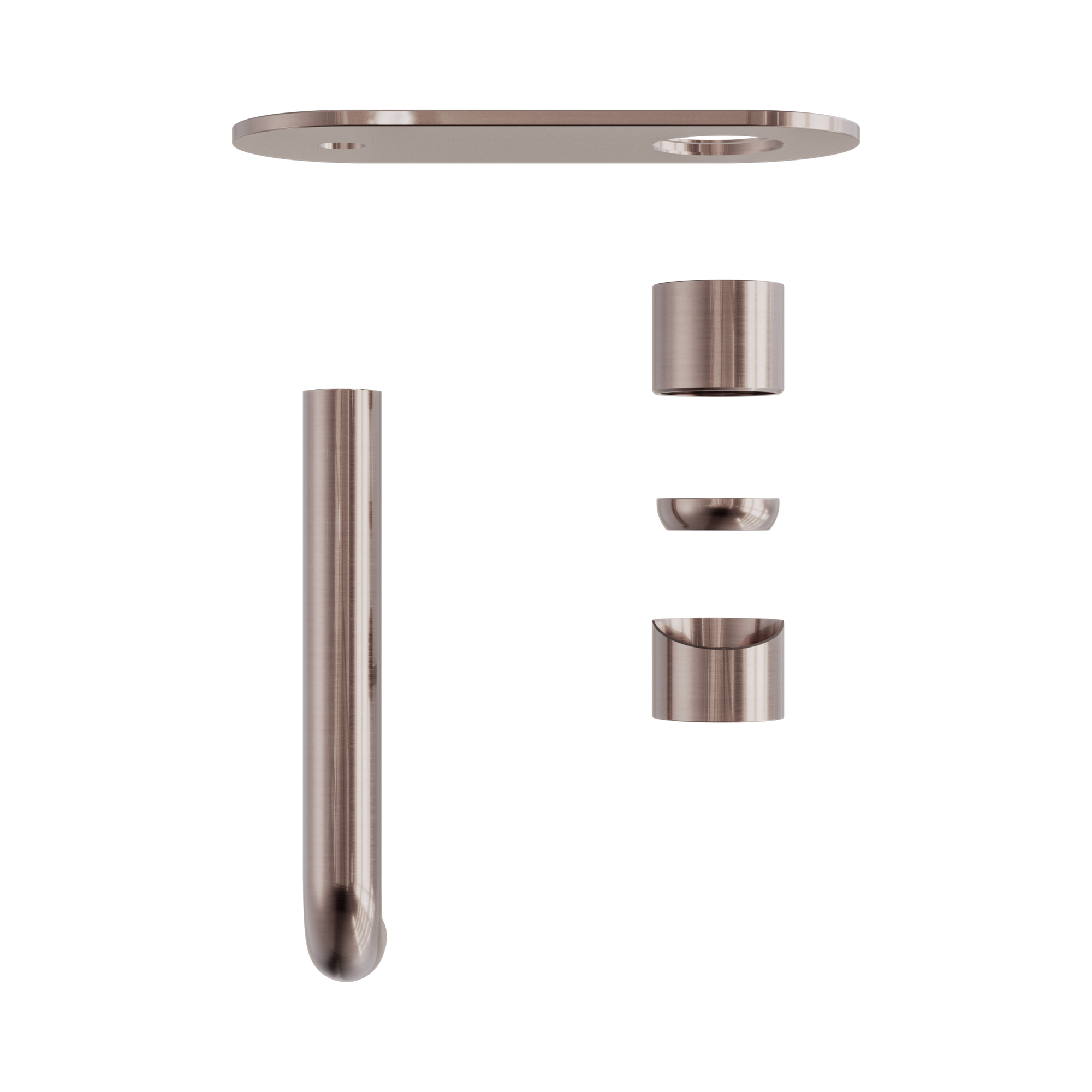 NR162210a185t BZ Zen SS316 L Wall Basin Bath Mixer 185mm Spout Trim Kits Only Brushed Bronze image 2