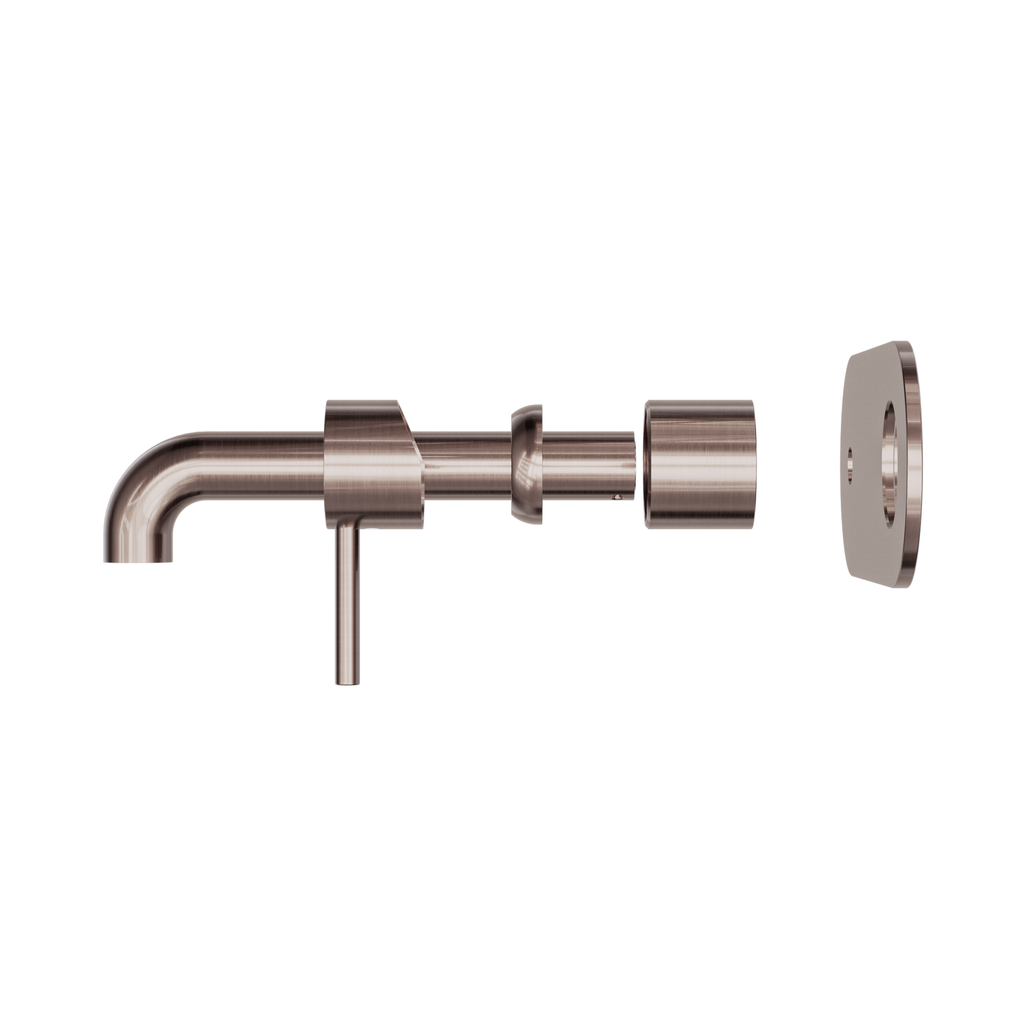 NR162210a185t BZ Zen SS316 L Wall Basin Bath Mixer 185mm Spout Trim Kits Only Brushed Bronze image 3