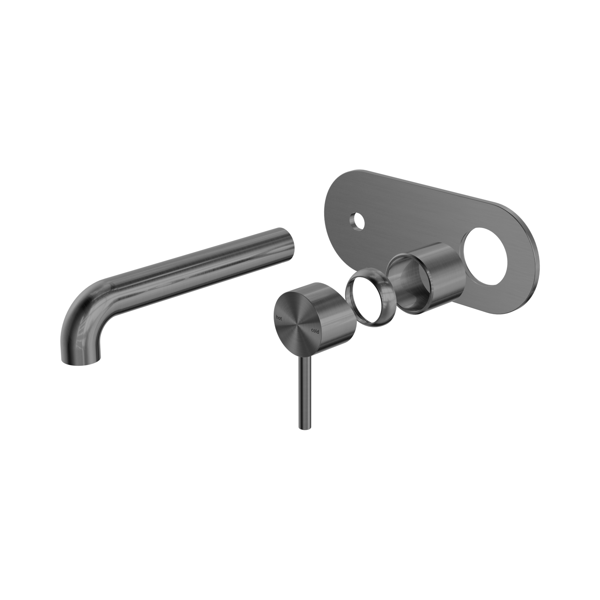 NR162210a185t GR Zen SS316 L Wall Basin Bath Mixer 185mm Spout Trim Kits Only Graphite image 1