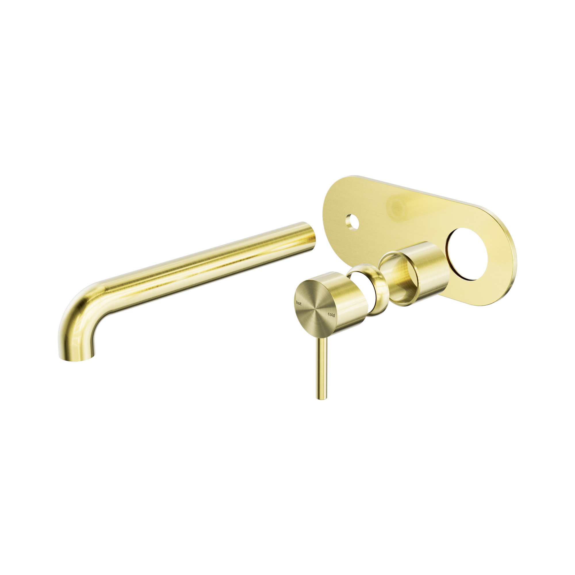 NR162210a230t BG Zen SS316 L Wall Basin Bath Mixer 230mm Spout Trim Kits Only Brushed Gold image 1