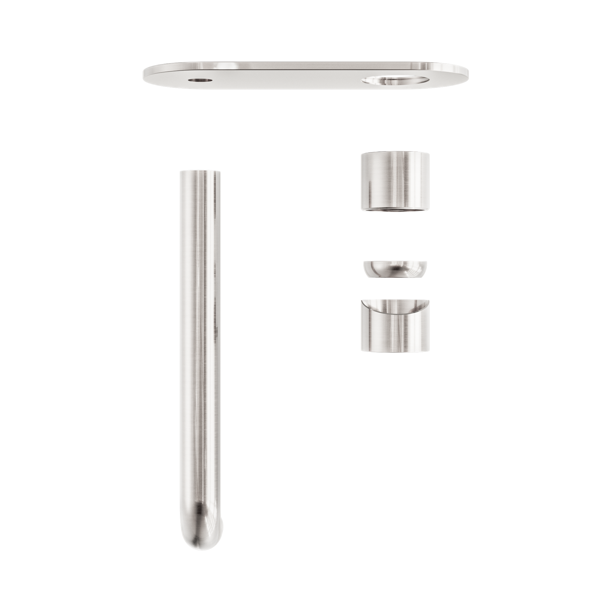 NR162210a230t BN Zen SS316 L Wall Basin Bath Mixer 230mm Spout Trim Kits Only Brushed Nickel image 2