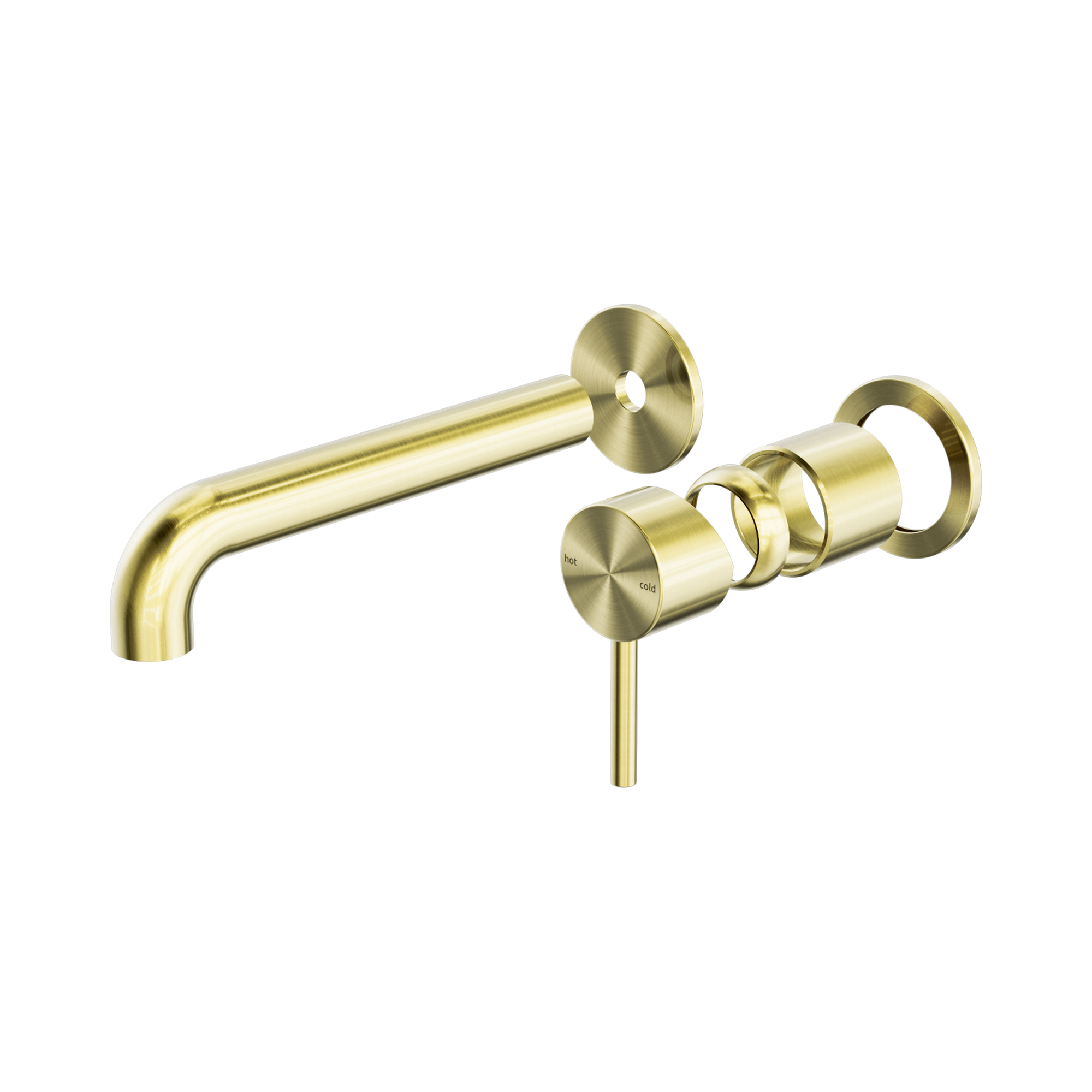 NR162210b185t BG Zen SS316 L Wall Basin Bath Mixer Separate Back Plate 185mm Spout Trim Kits Only Brushed Gold image 1