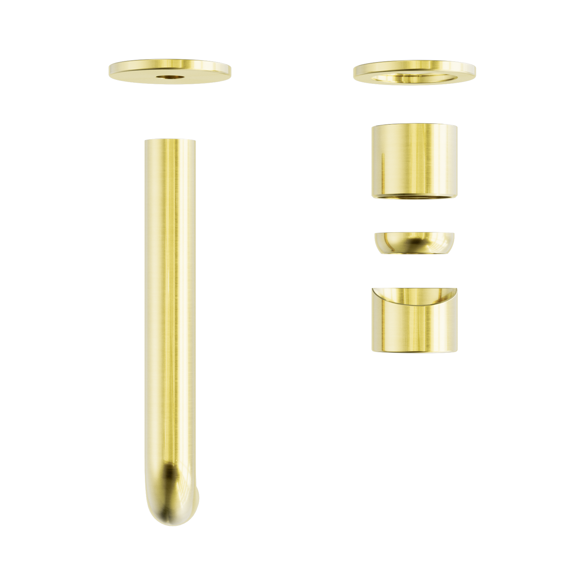 NR162210b185t BG Zen SS316 L Wall Basin Bath Mixer Separate Back Plate 185mm Spout Trim Kits Only Brushed Gold image 2
