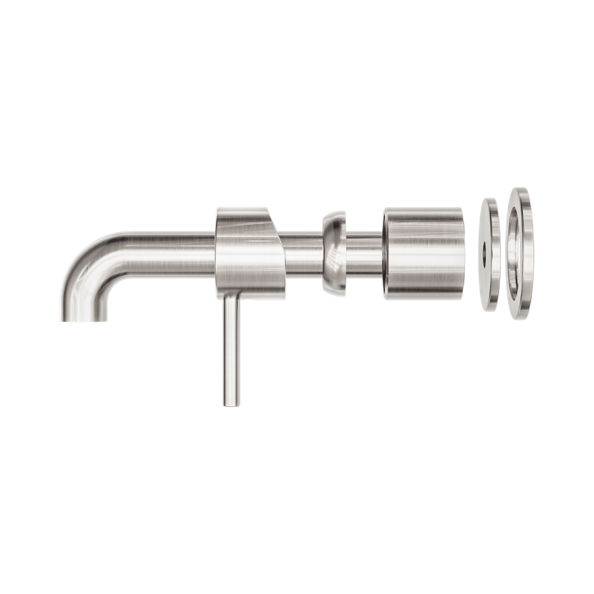NR162210b185t BN Zen SS316 L Wall Basin Bath Mixer Separate Back Plate 185mm Spout Trim Kits Only Brushed Nickel image 3