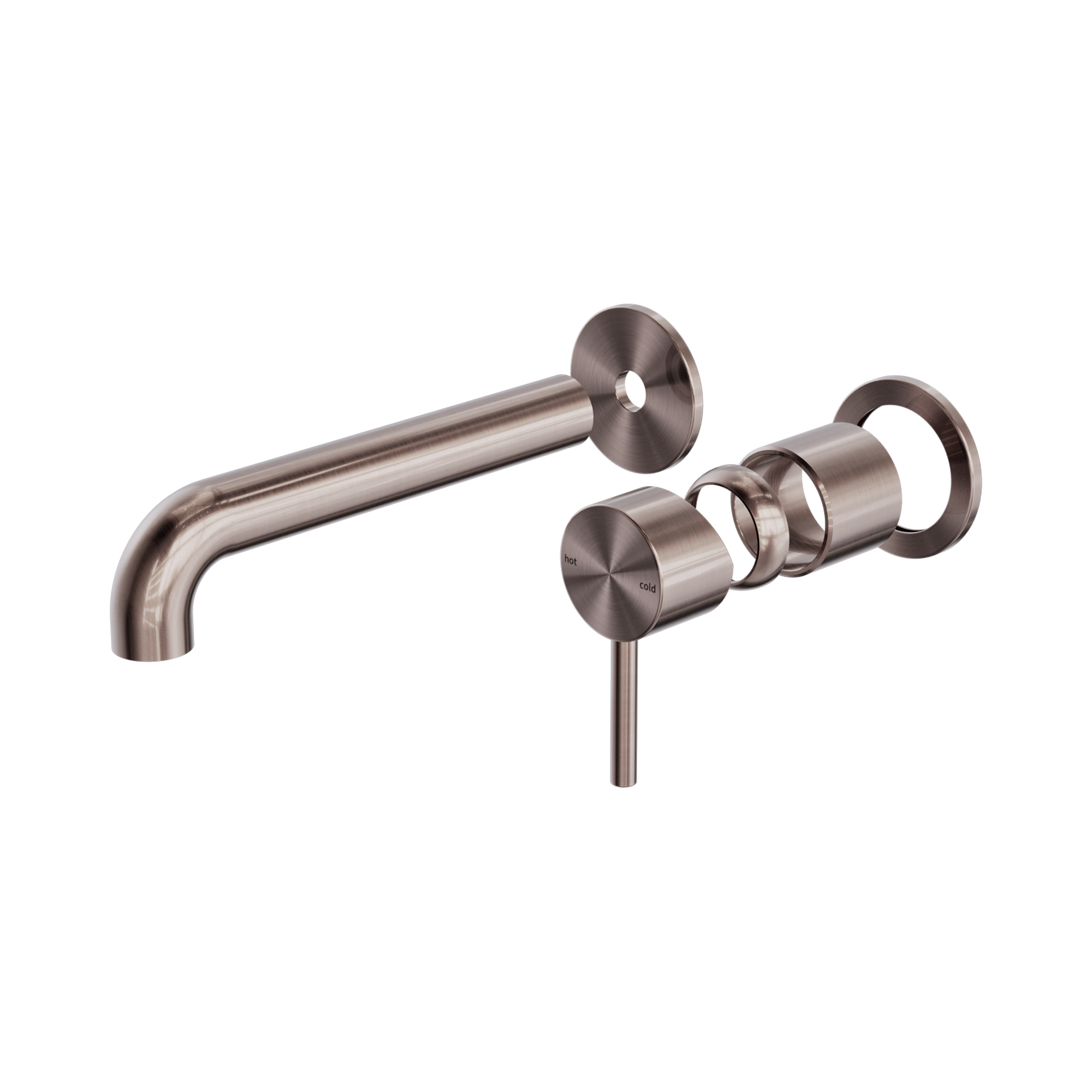 NR162210b185t BZ Zen SS316 L Wall Basin Bath Mixer Separate Back Plate 185mm Spout Trim Kits Only Brushed Bronze image 1