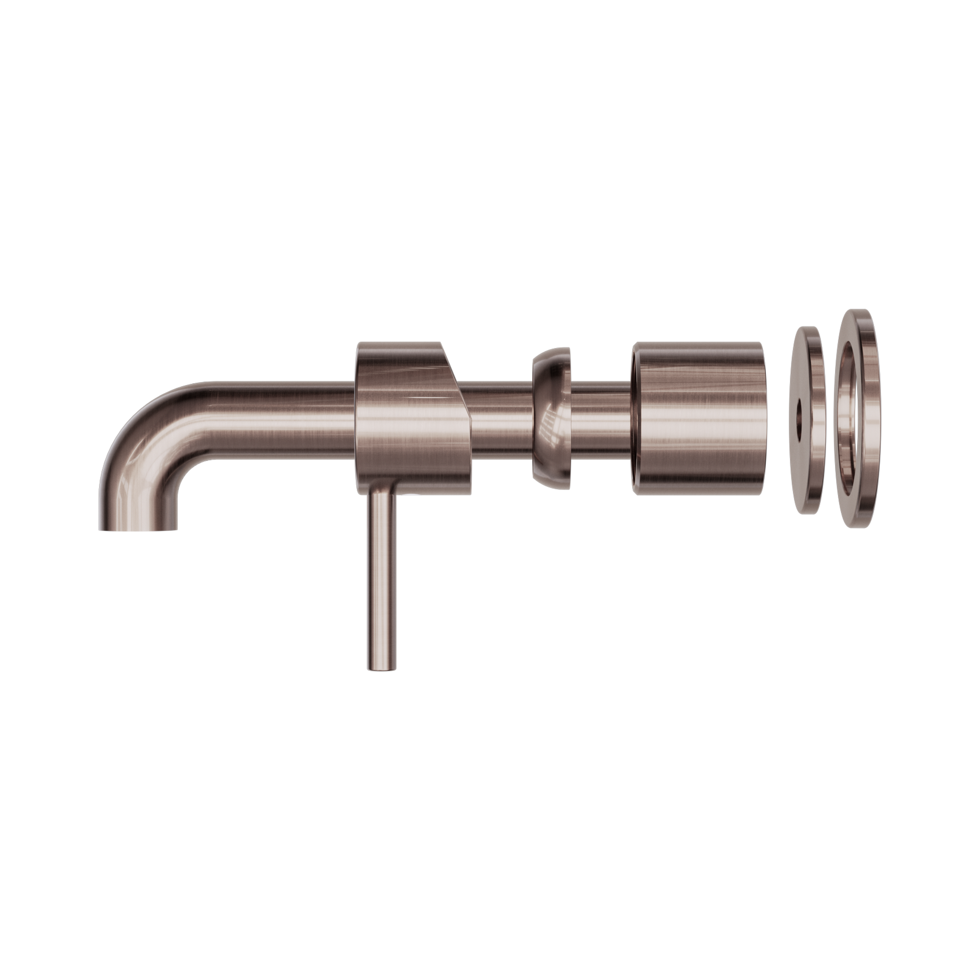 NR162210b185t BZ Zen SS316 L Wall Basin Bath Mixer Separate Back Plate 185mm Spout Trim Kits Only Brushed Bronze image 3