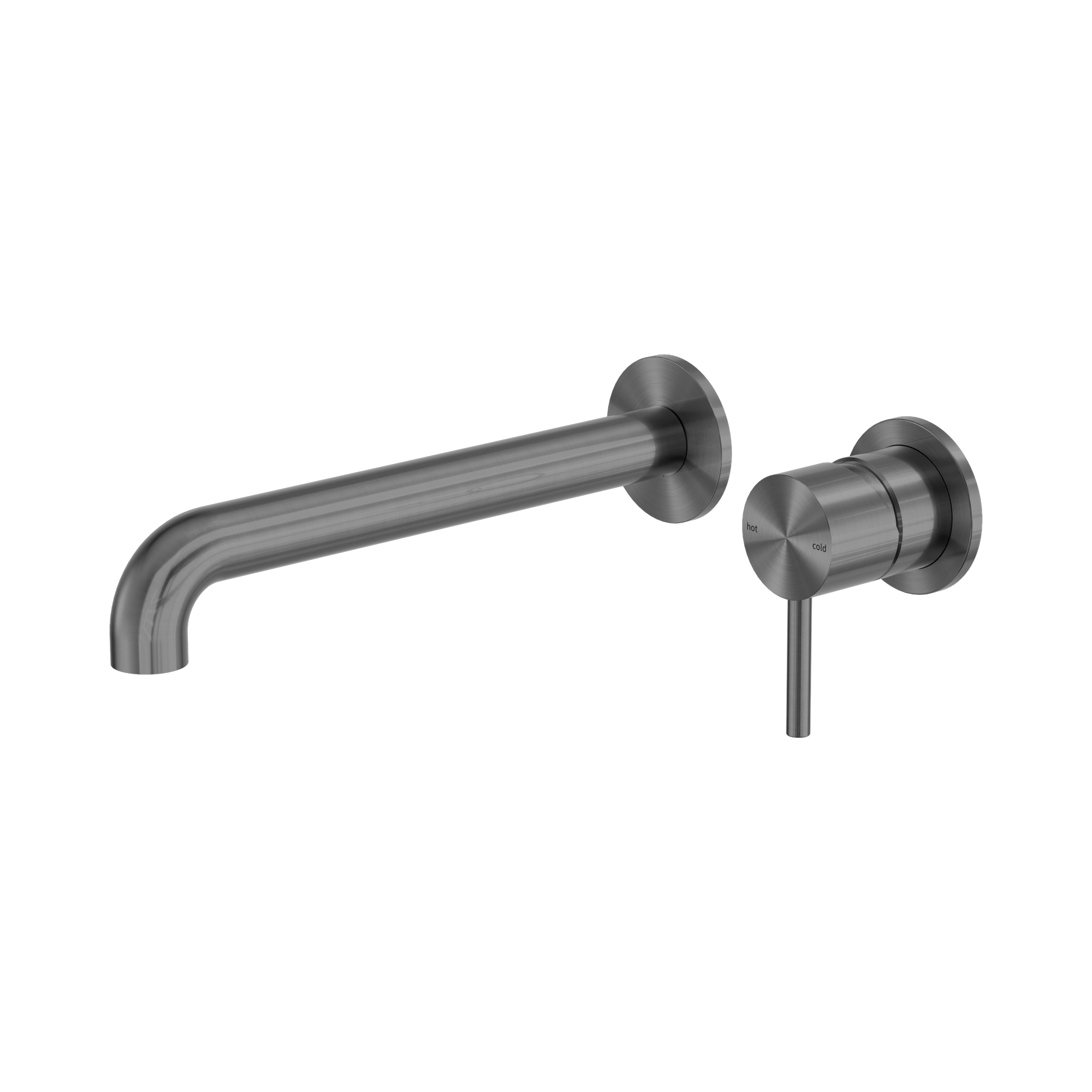 NR162210b230 GR Zen SS316 L Wall Basin Bath Mixer Separate Back Plate 230mm Spout Graphite image 1