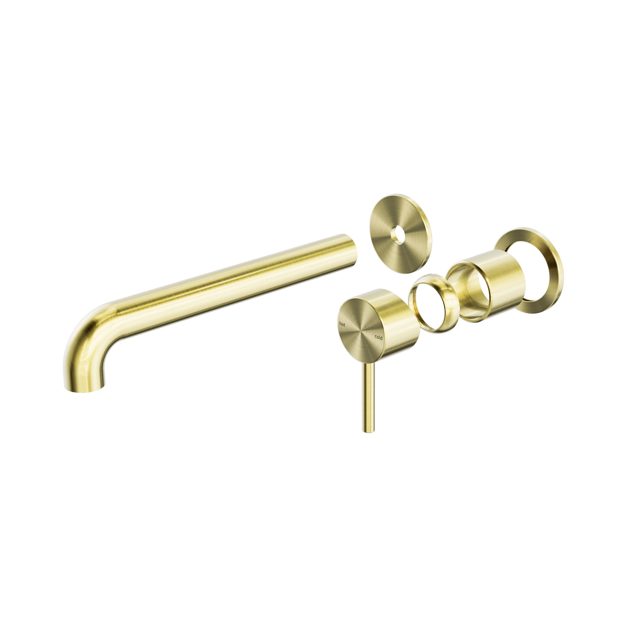 NR162210b230t BG Zen SS316 L Wall Basin Bath Mixer Separate Back Plate 230mm Spout Trim Kits Only Brushed Gold image 1