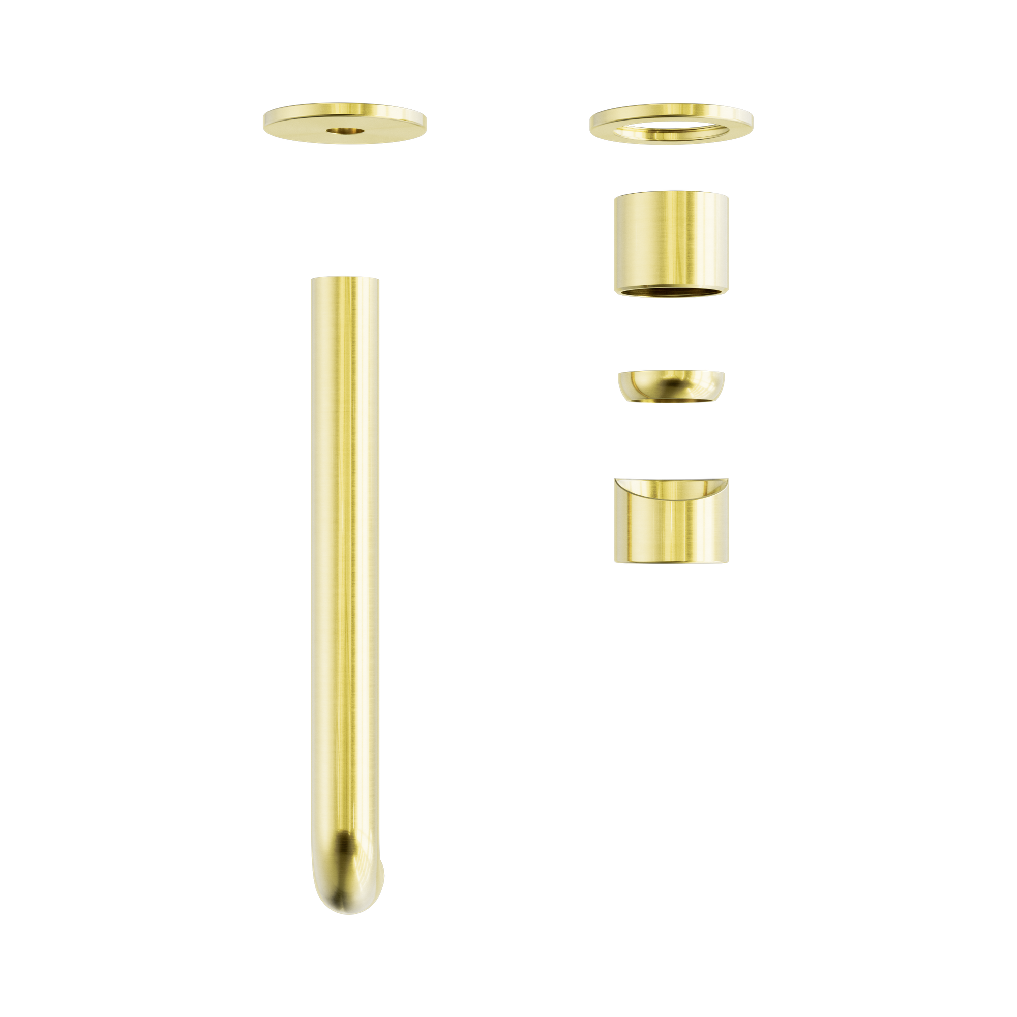NR162210b230t BG Zen SS316 L Wall Basin Bath Mixer Separate Back Plate 230mm Spout Trim Kits Only Brushed Gold image 2