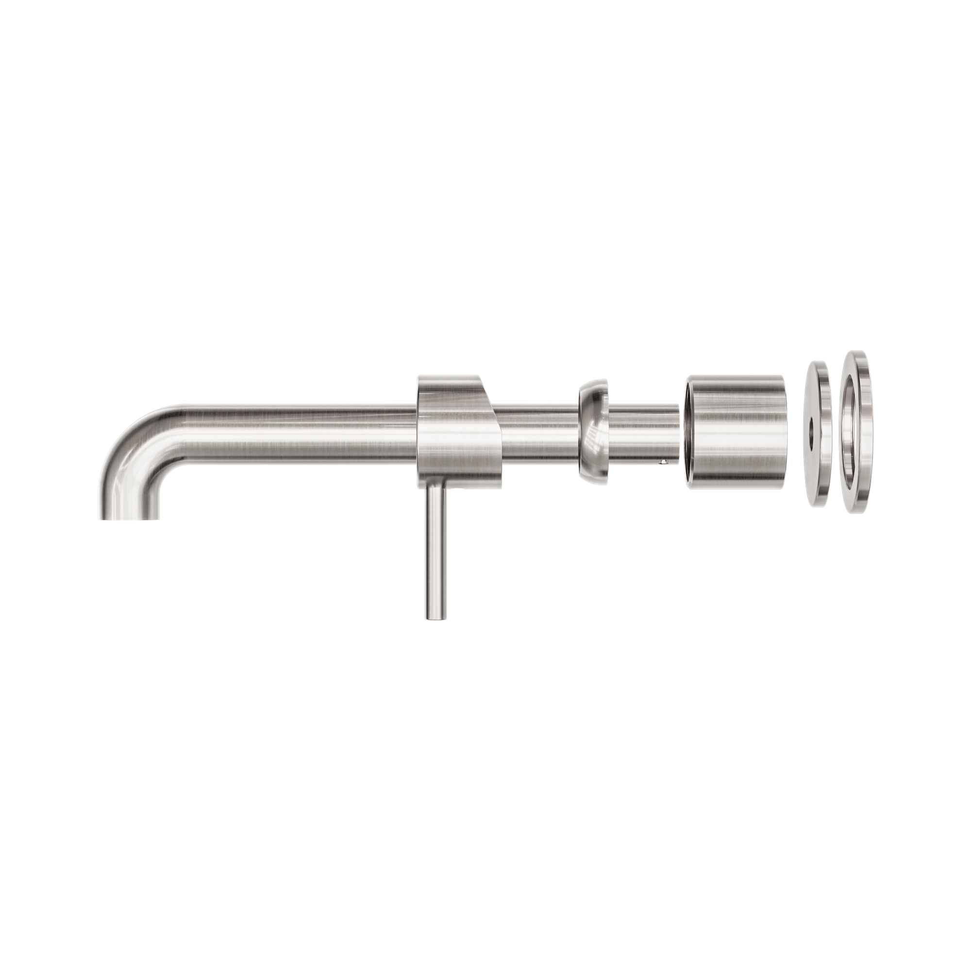 NR162210b230t BN Zen SS316 L Wall Basin Bath Mixer Separate Back Plate 230mm Spout Trim Kits Only Brushed Nickel image 3