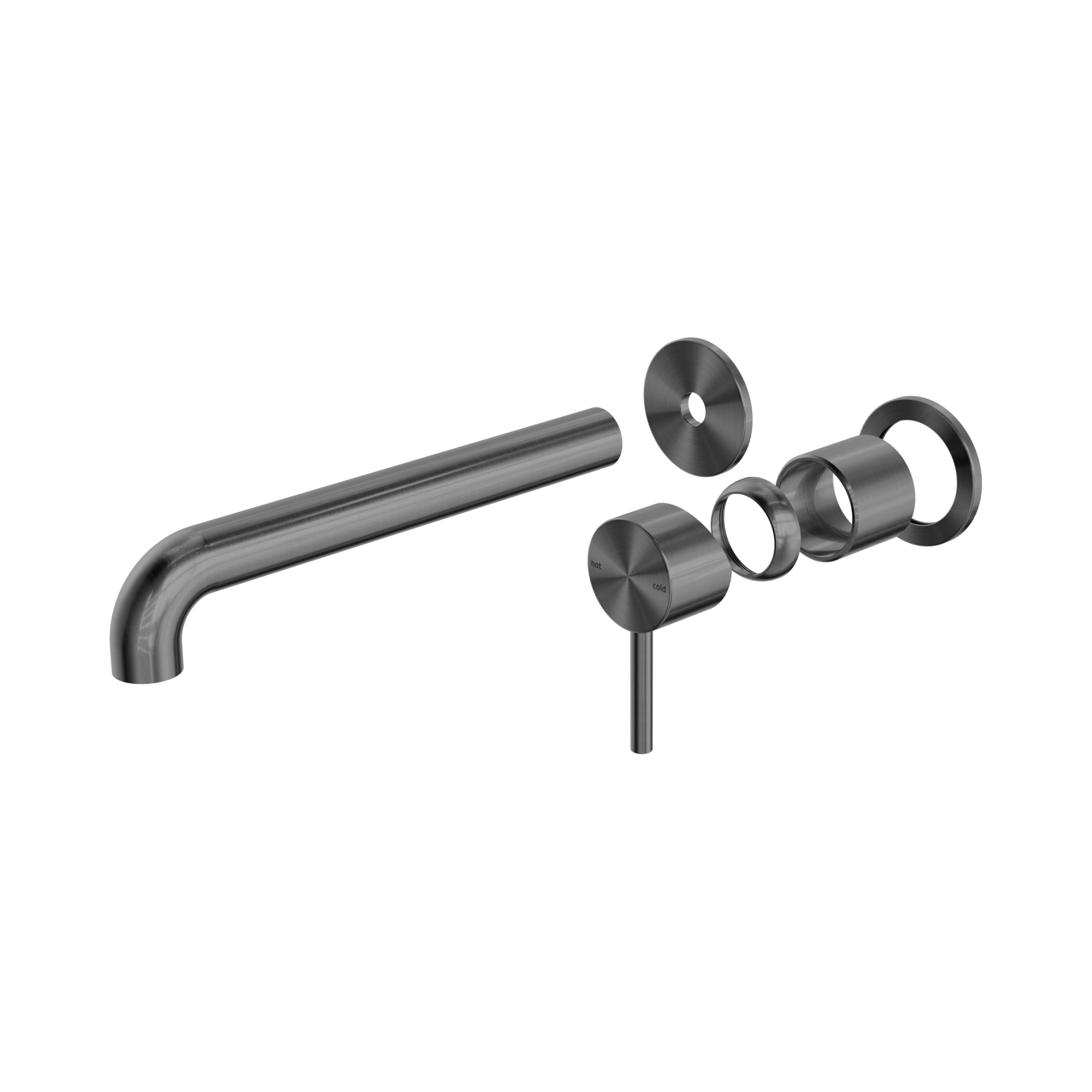 NR162210b230t GR Zen SS316 L Wall Basin Bath Mixer Separate Back Plate 230mm Spout Trim Kits Only Graphite image 1