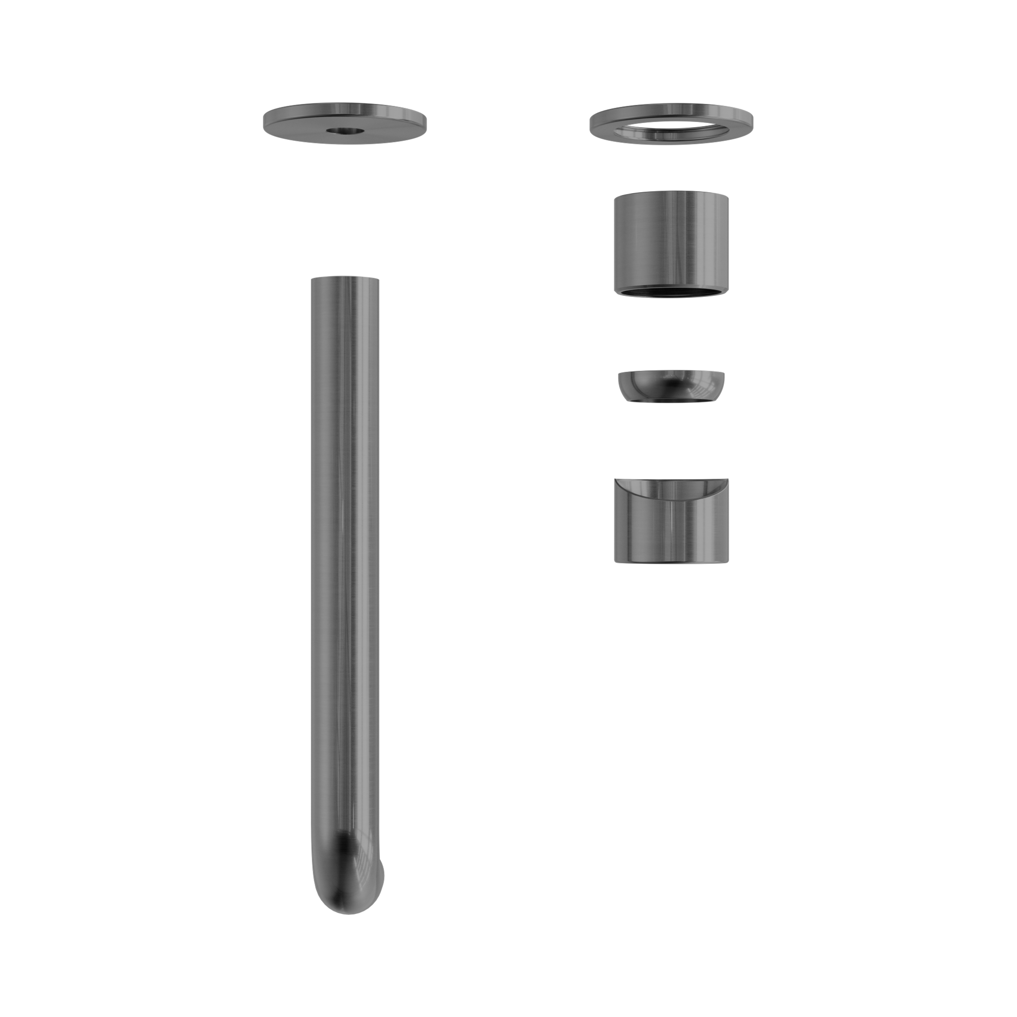 NR162210b230t GR Zen SS316 L Wall Basin Bath Mixer Separate Back Plate 230mm Spout Trim Kits Only Graphite image 2
