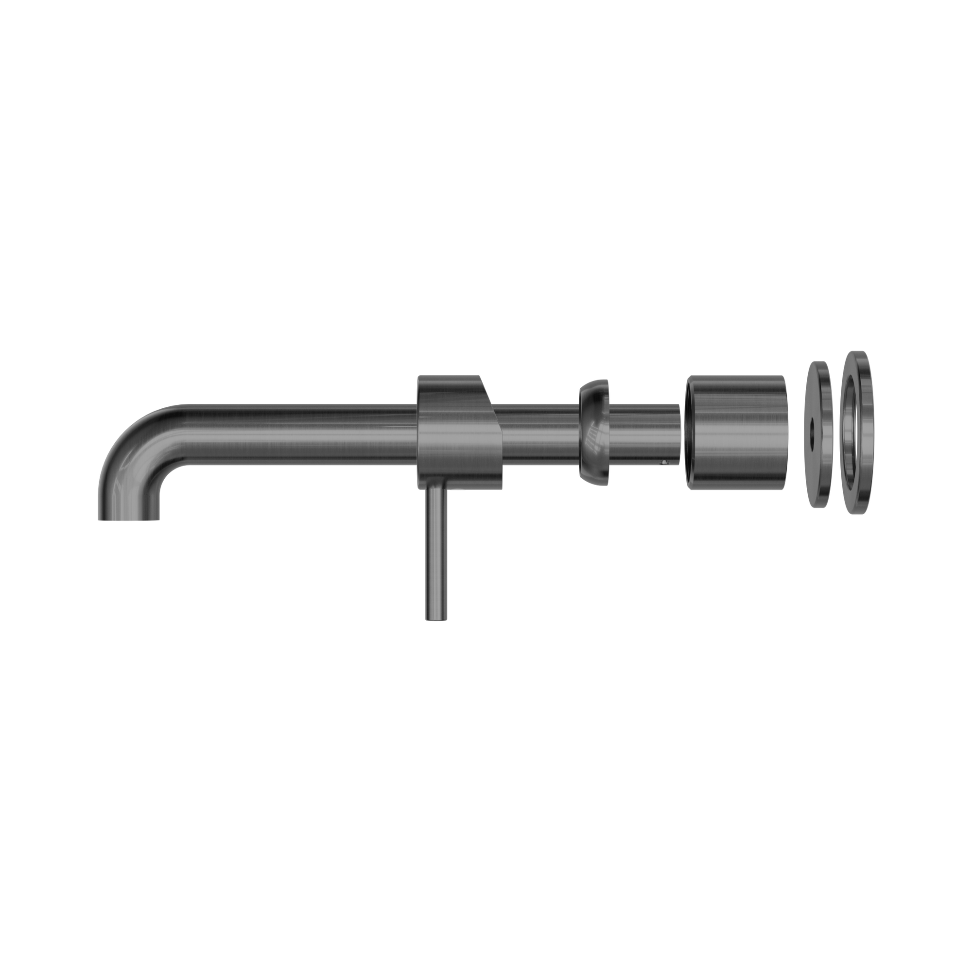 NR162210b230t GR Zen SS316 L Wall Basin Bath Mixer Separate Back Plate 230mm Spout Trim Kits Only Graphite image 3