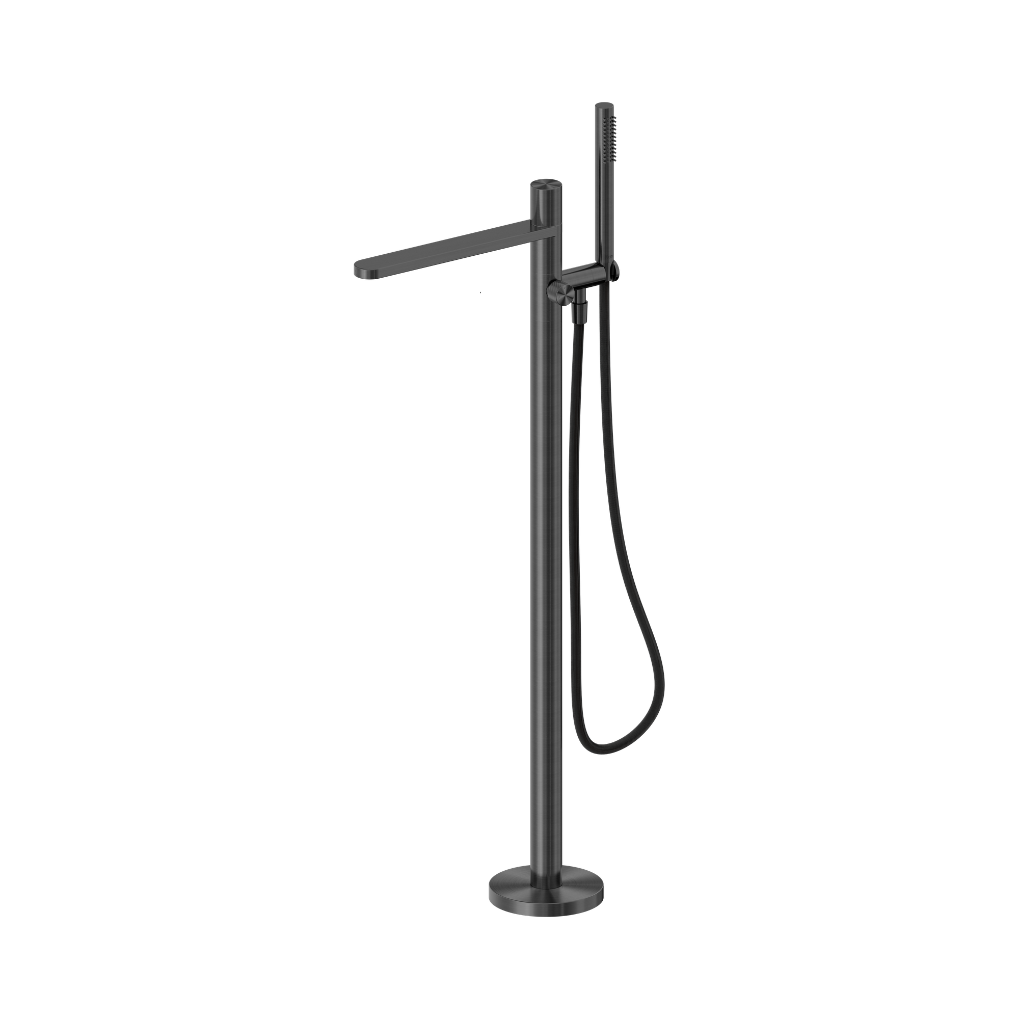 NR172203a01 GR Pure SS316 L Freestanding Bath Mixer With Outdoor Shower Hose Graphite image 1