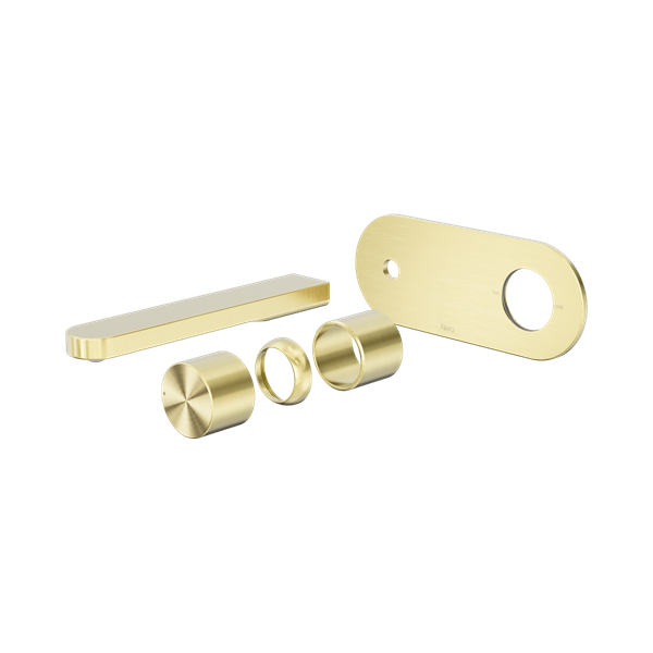 NR172210at BG Pure SS316 L Wall Basin Bath Mixer Trim Kits Only Brushed Gold Thumb