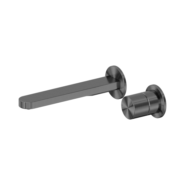 NR172210b GR Pure SS316 L Wall Basin Bath Mixer Separate Back Plate Whole Set Graphite Thumb