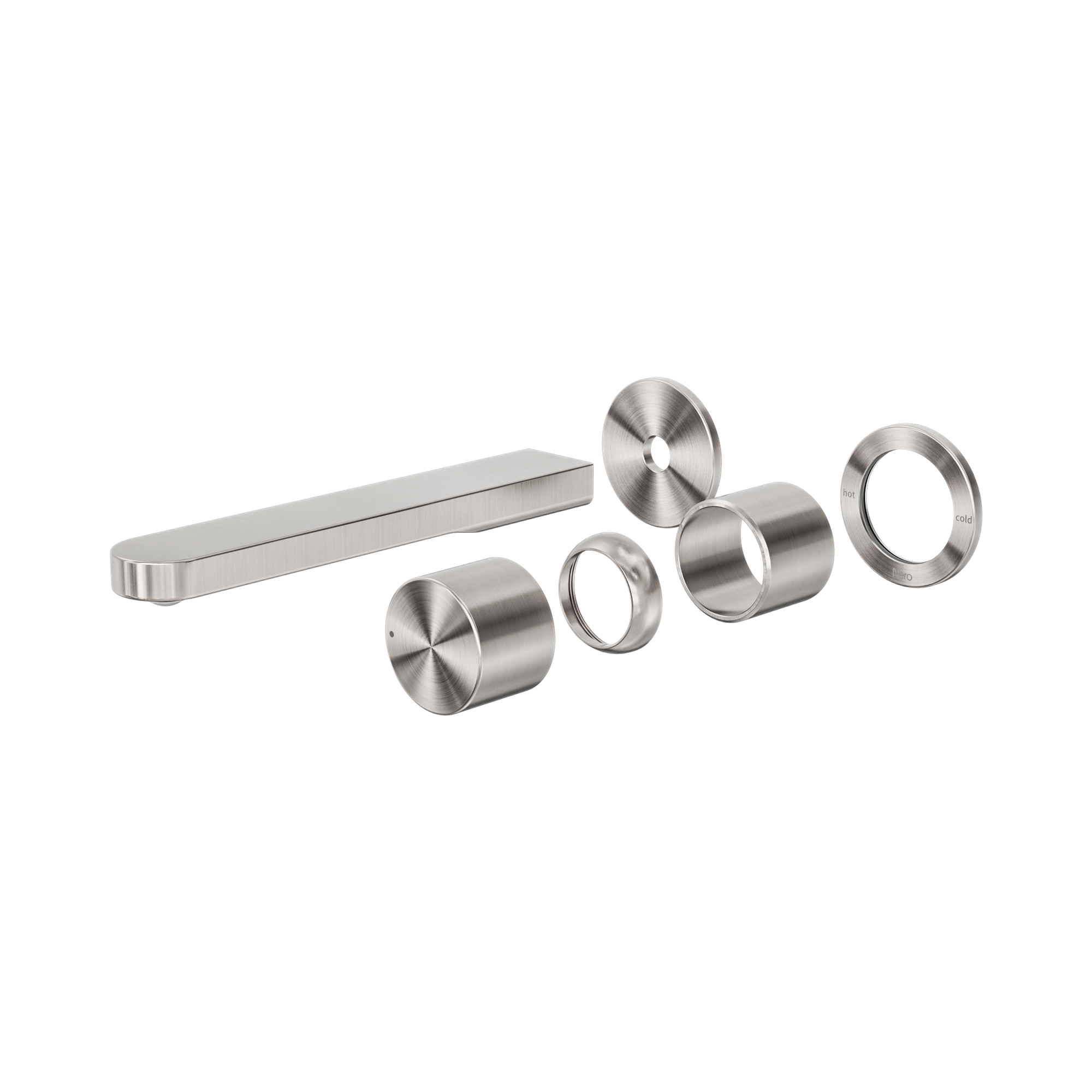 NR172210bt BN Pure SS316 L Wall Basin Bath Mixer Separate Back Plate Trim Kits Only Brushed Nickel image 1