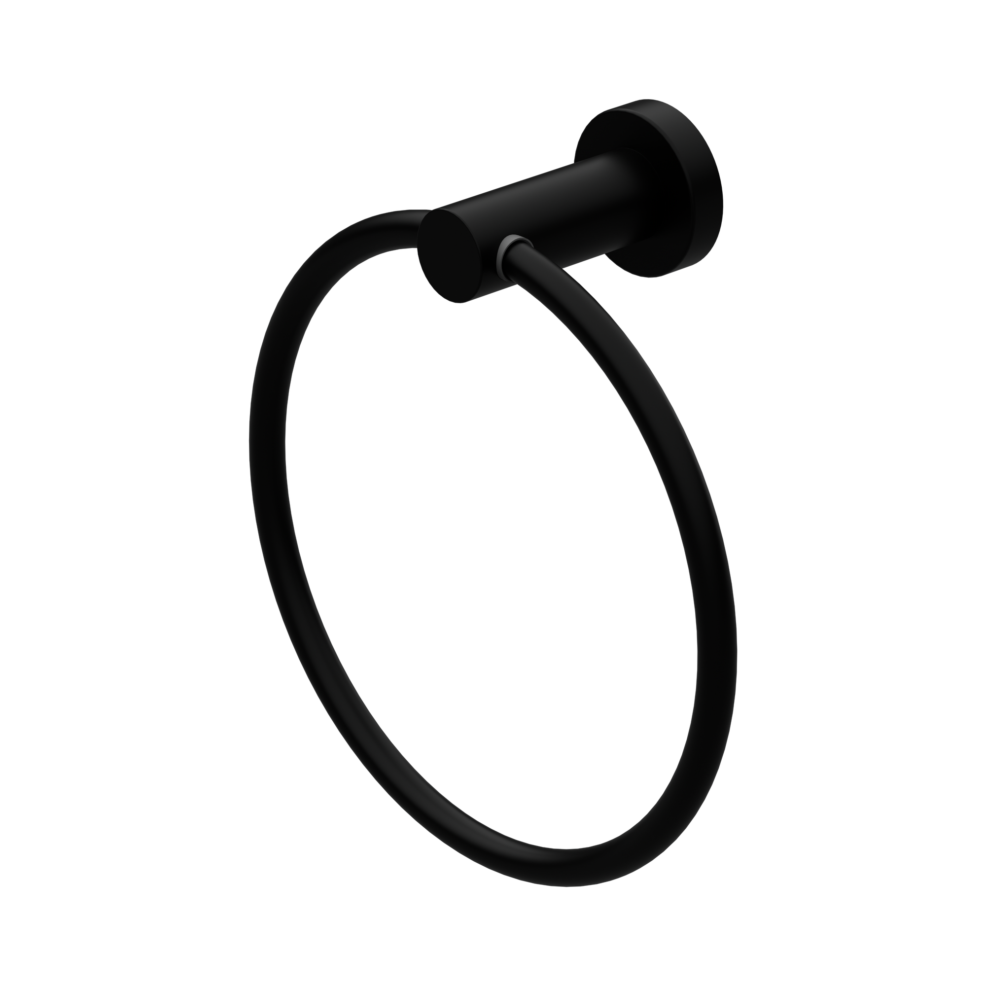 NR1980 MB Mecca Hand Towel Ring Matte Black image 1