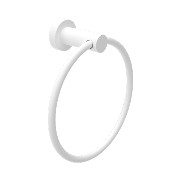 NR1980 MW Mecca Hand Towel Ring Matte White Thumb