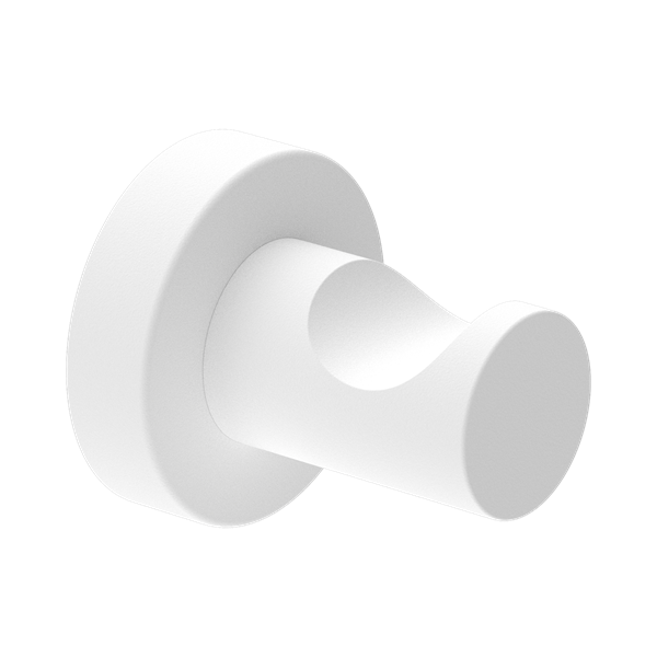 NR1982 MW Mecca Robe Hook Matte White Thumb