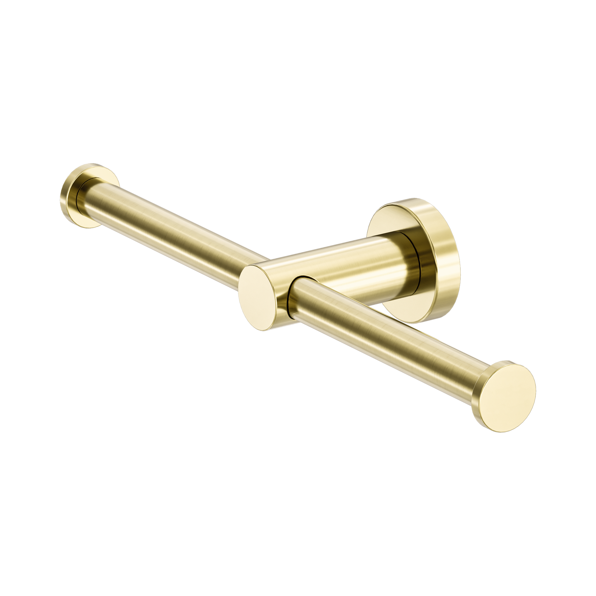 NR1986d BG Mecca Double Toilet Roll Holder Brushed Gold image 1