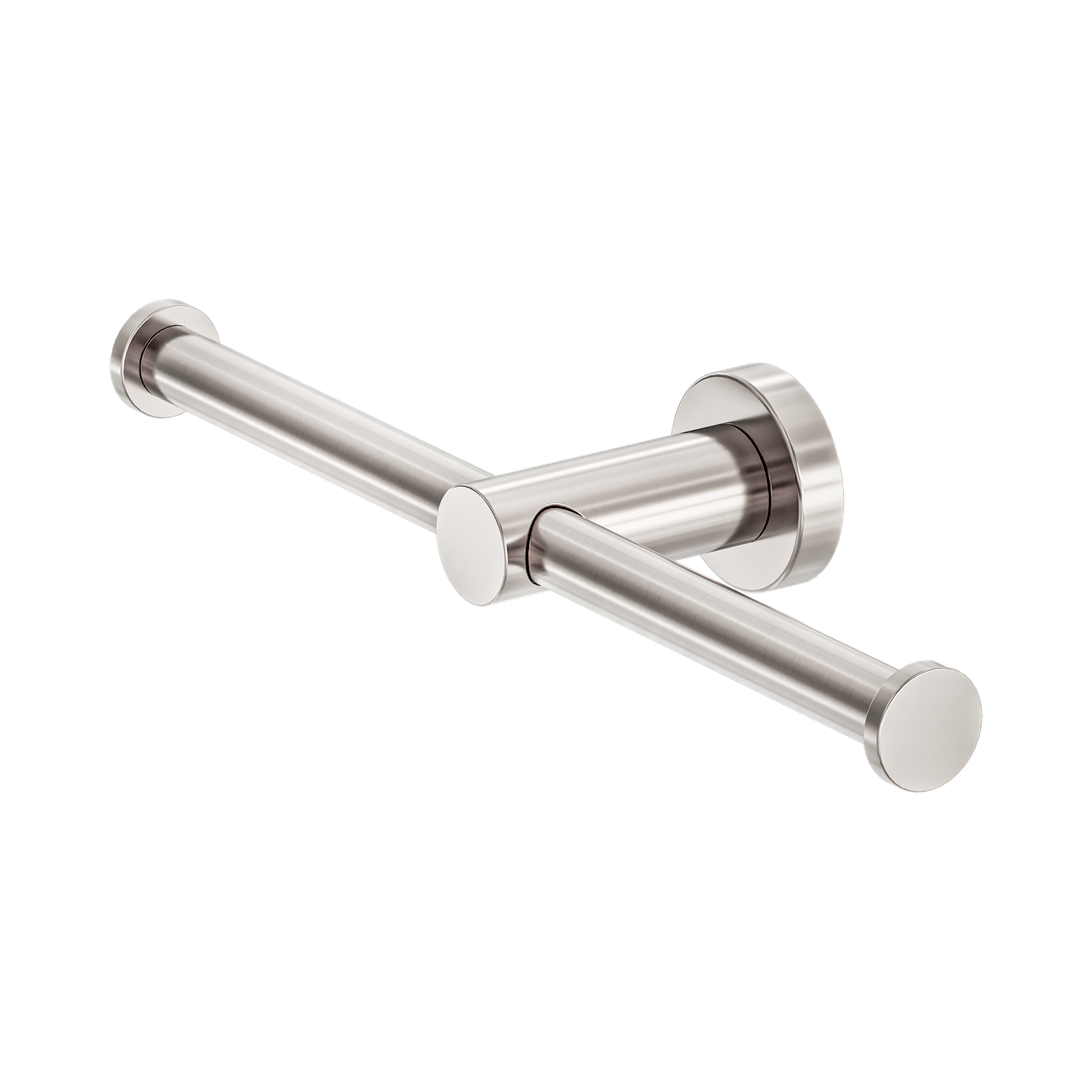 NR1986d BN Mecca Double Toilet Roll Holder Brushed Nickel image 1